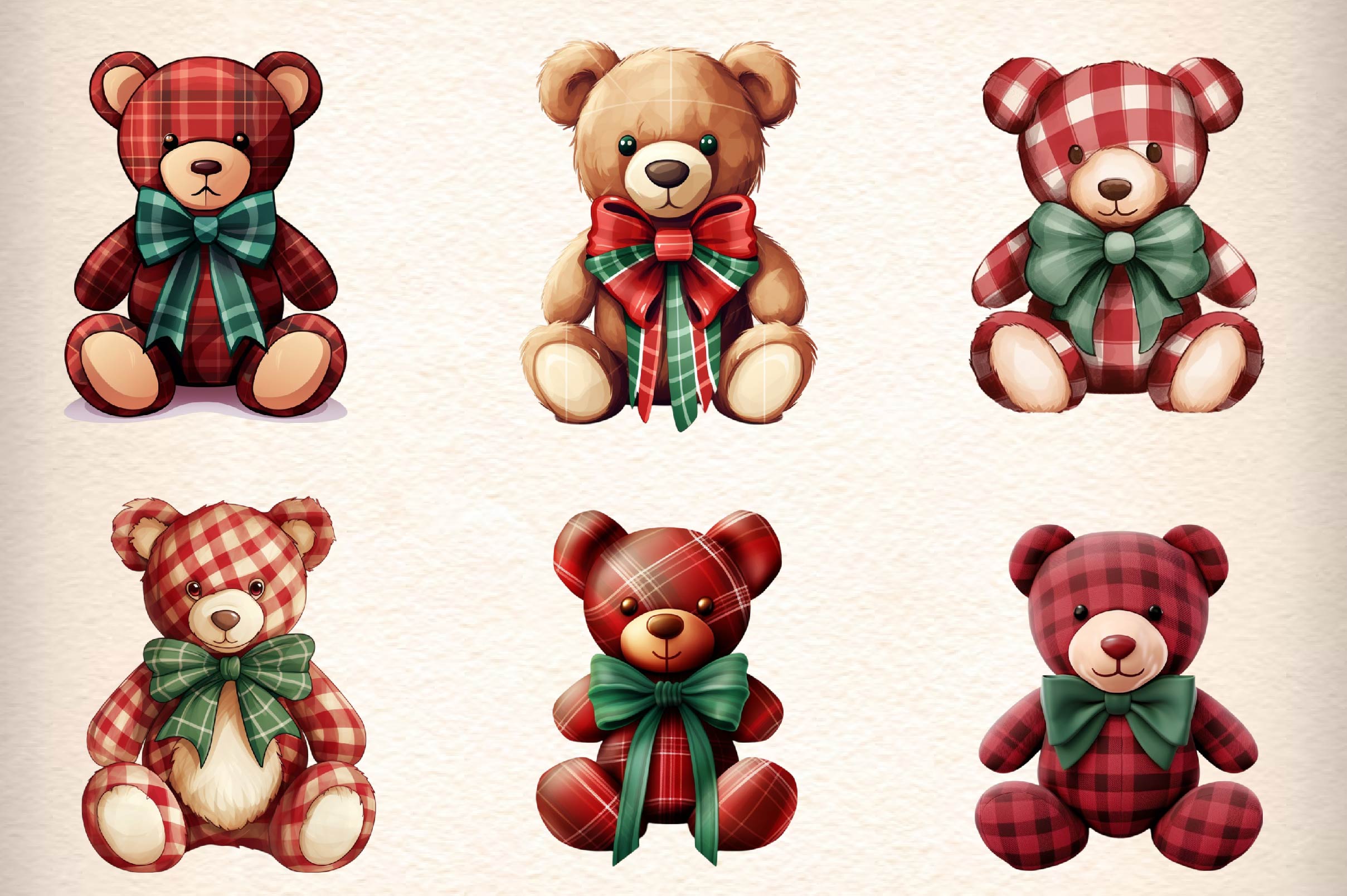 Christmas Teddy Bear Clipart Bundle