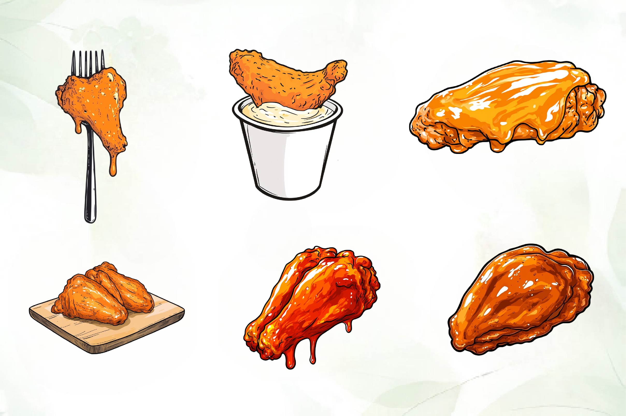Buffalo Wing Clipart Bundle