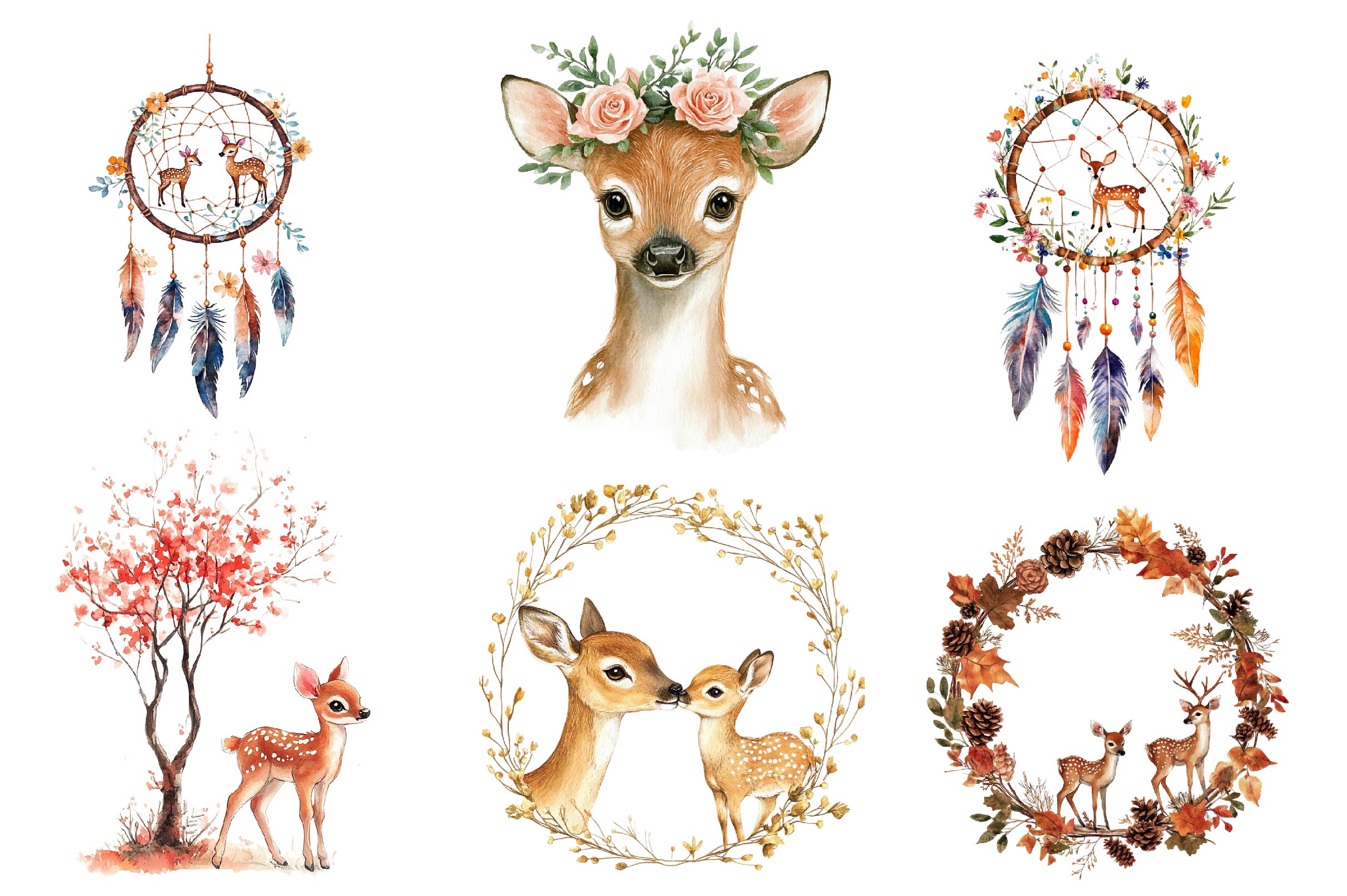 Fawn & Doe Clipart Bundle