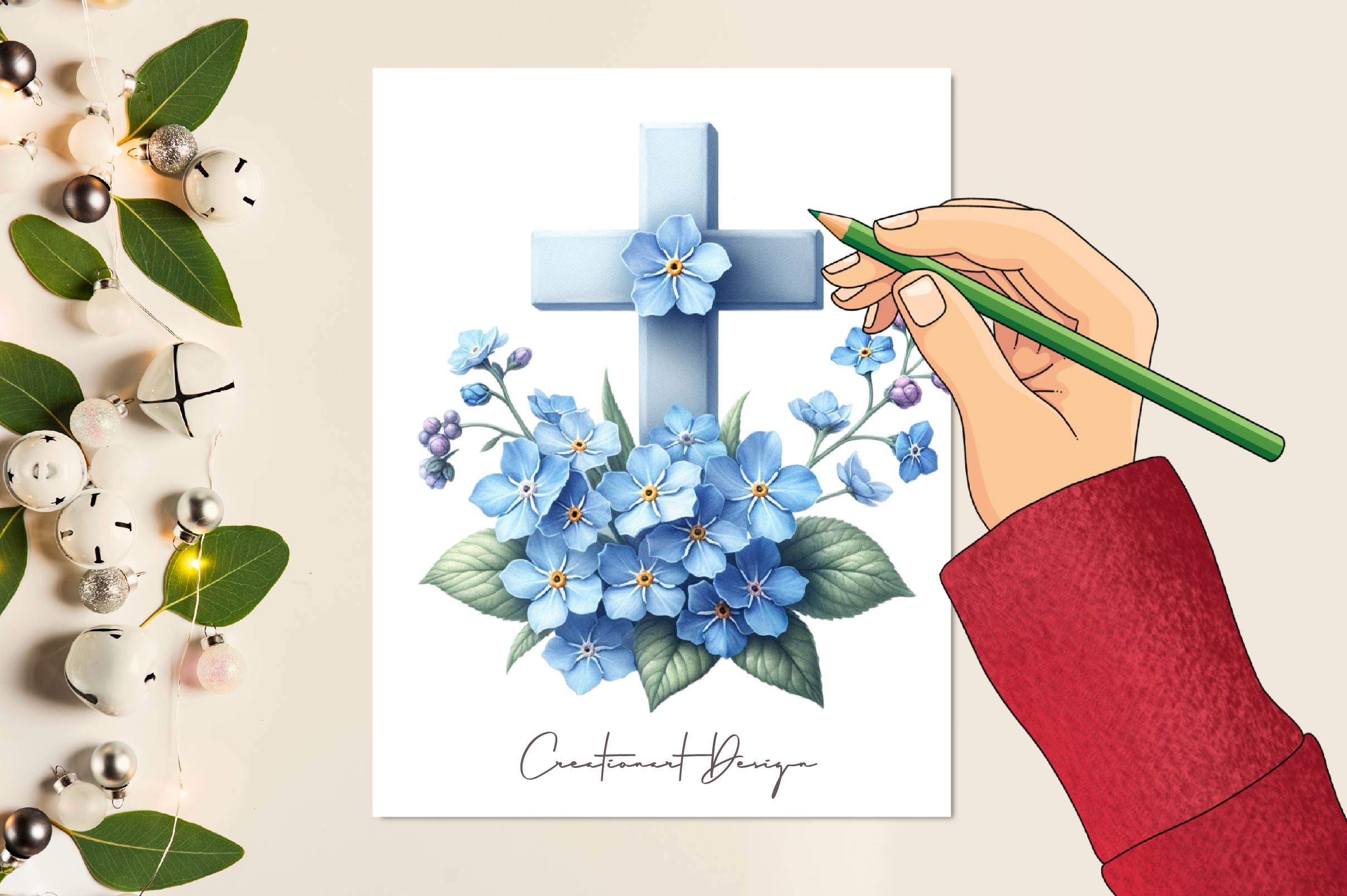 Crosses Flower Clipart Bundle