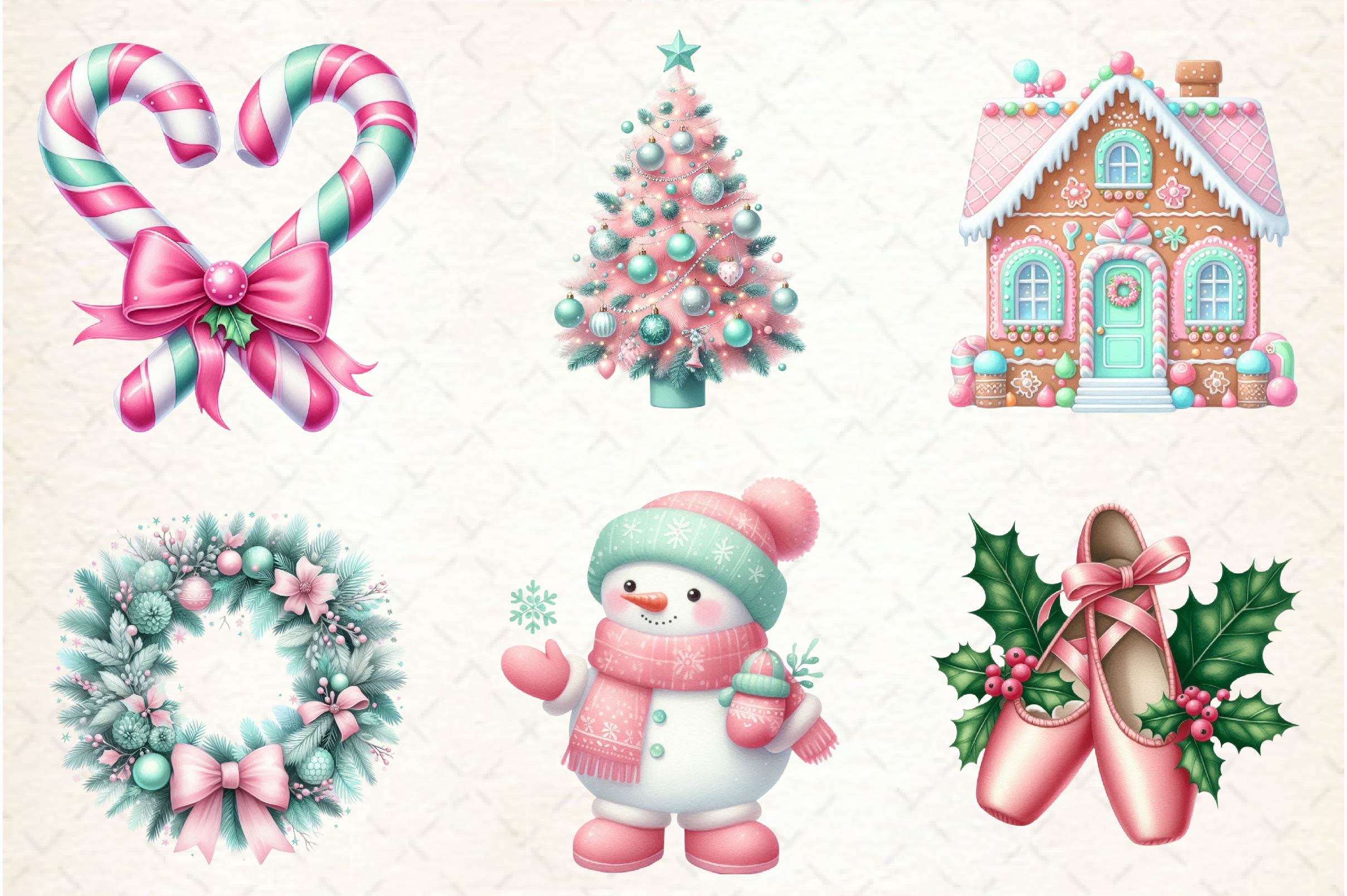 Mint Christmas Clipart Bundle