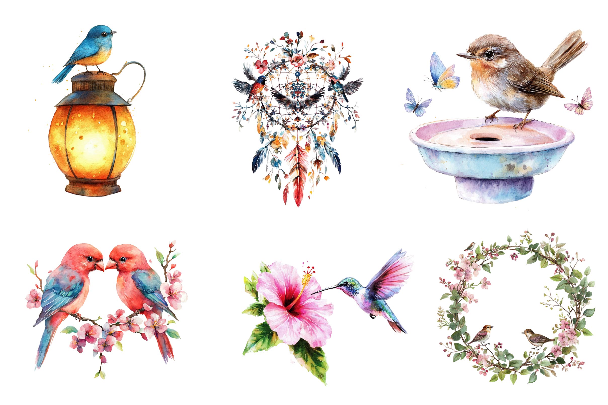 Spring Birdwatching Clipart Bundle