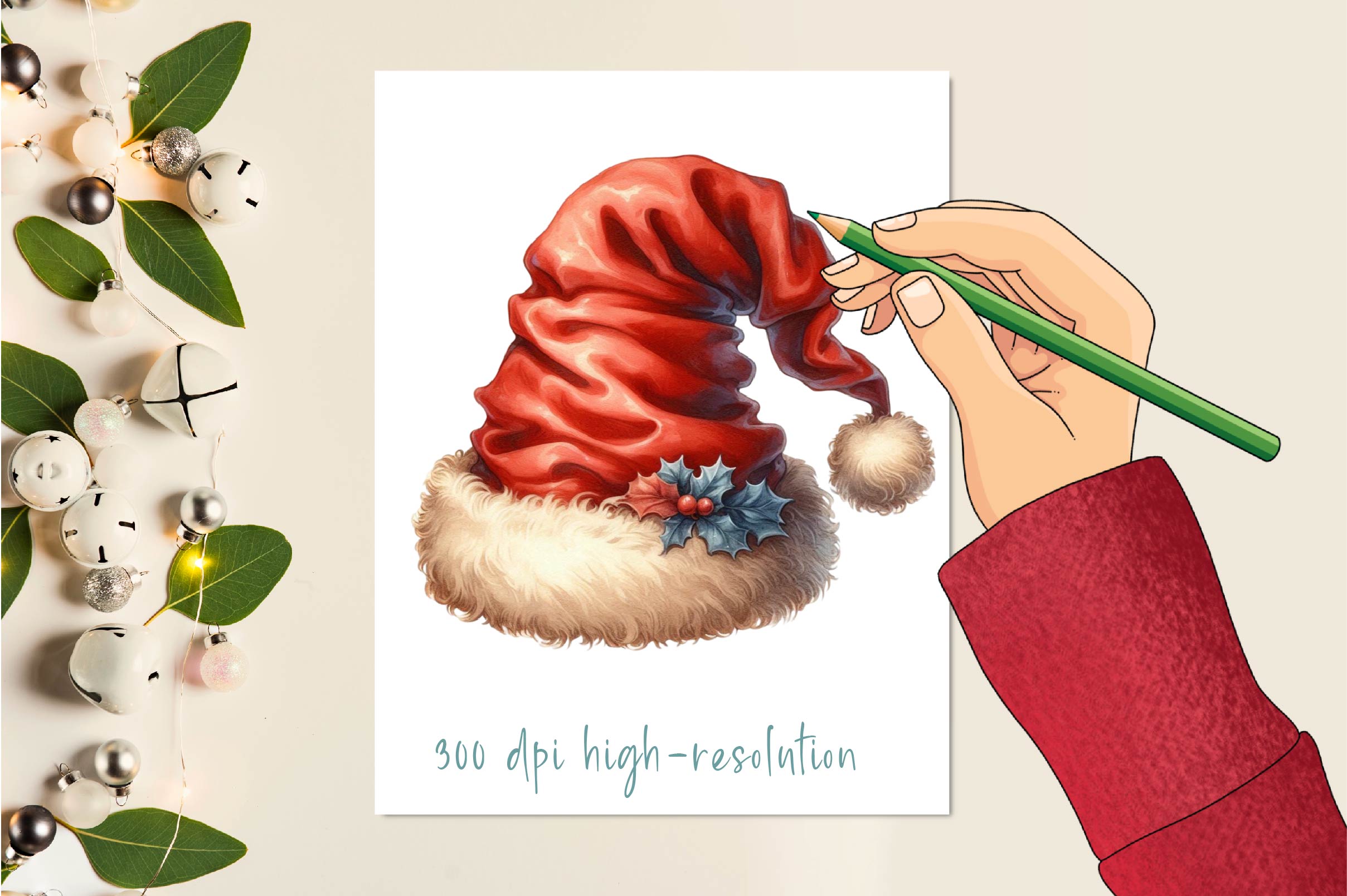 Antique Santa Hat Clipart Bundle