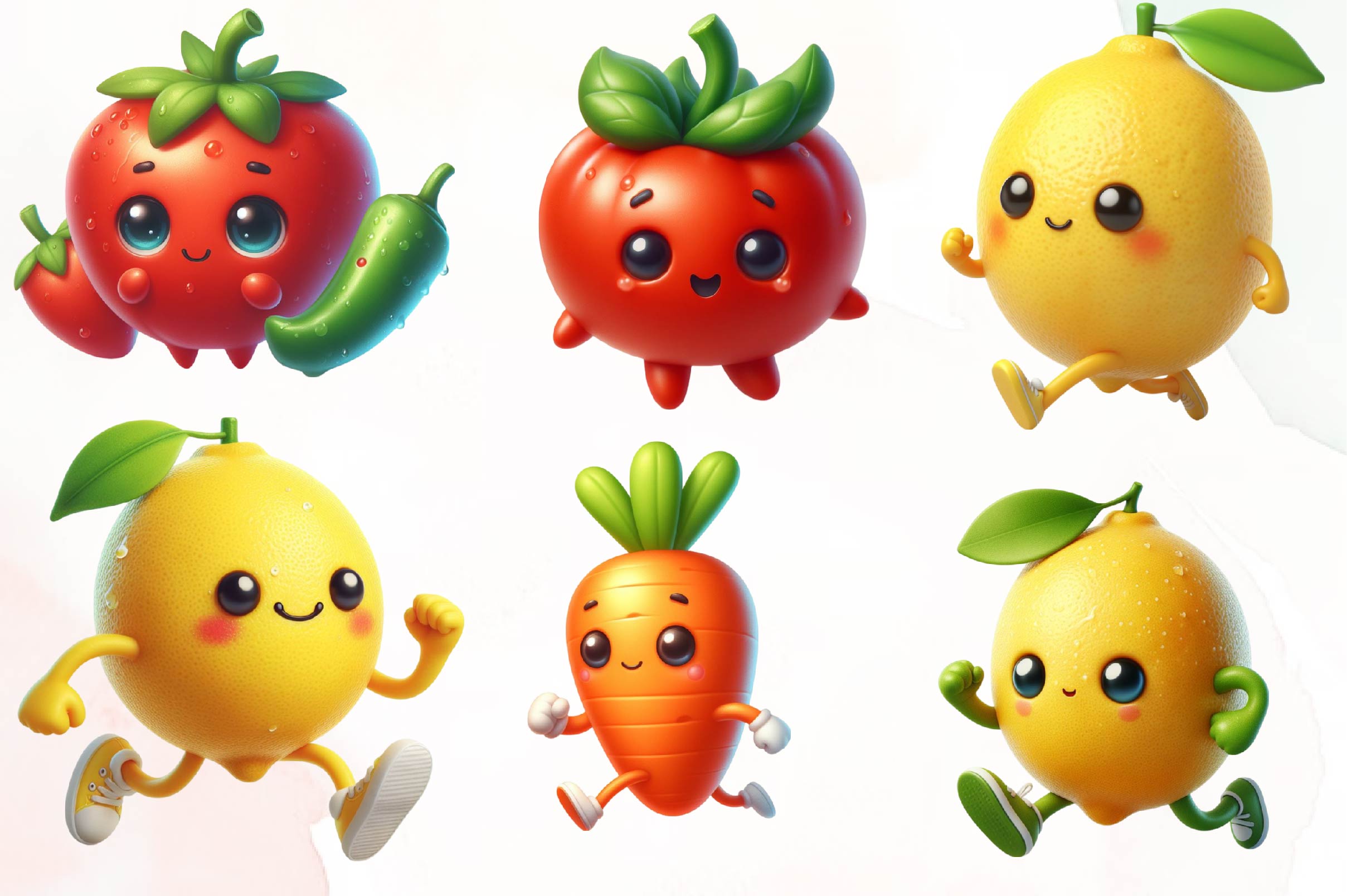 Cute Vegetables Clipart Bundle