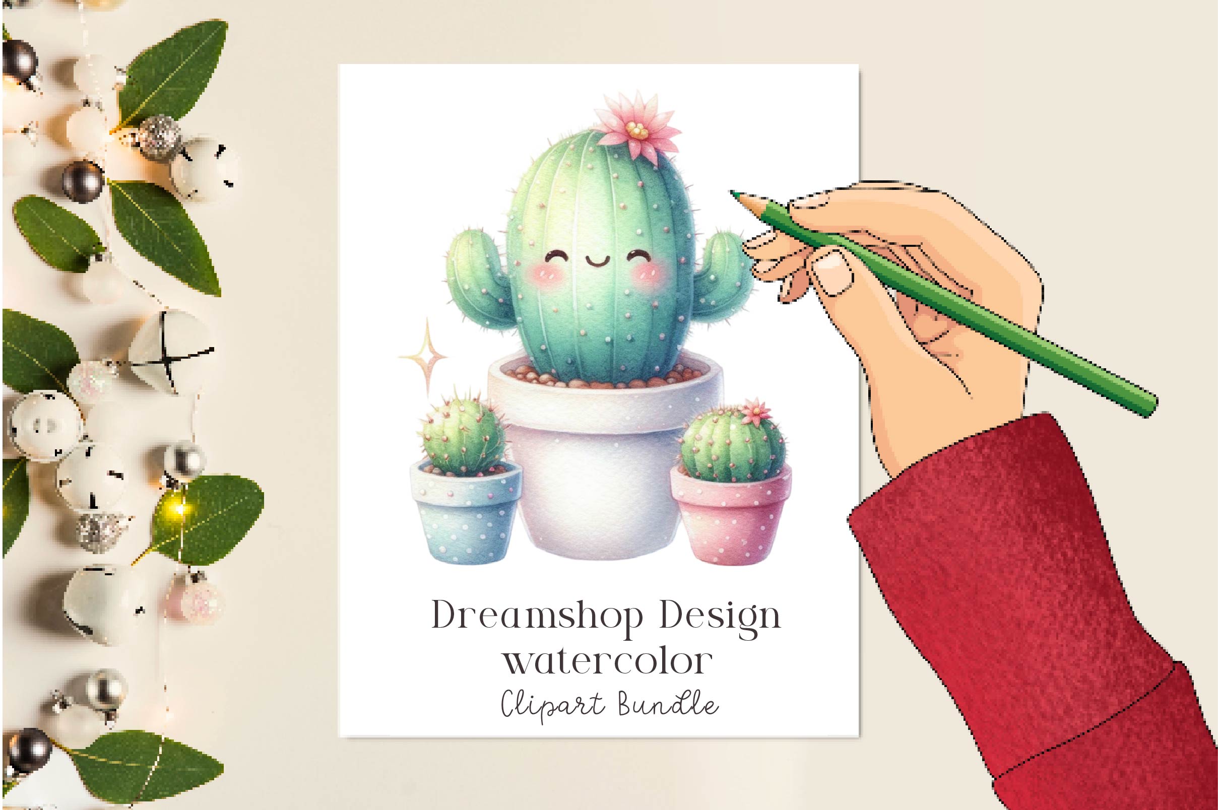 Cute Cactus Clipart Bundle