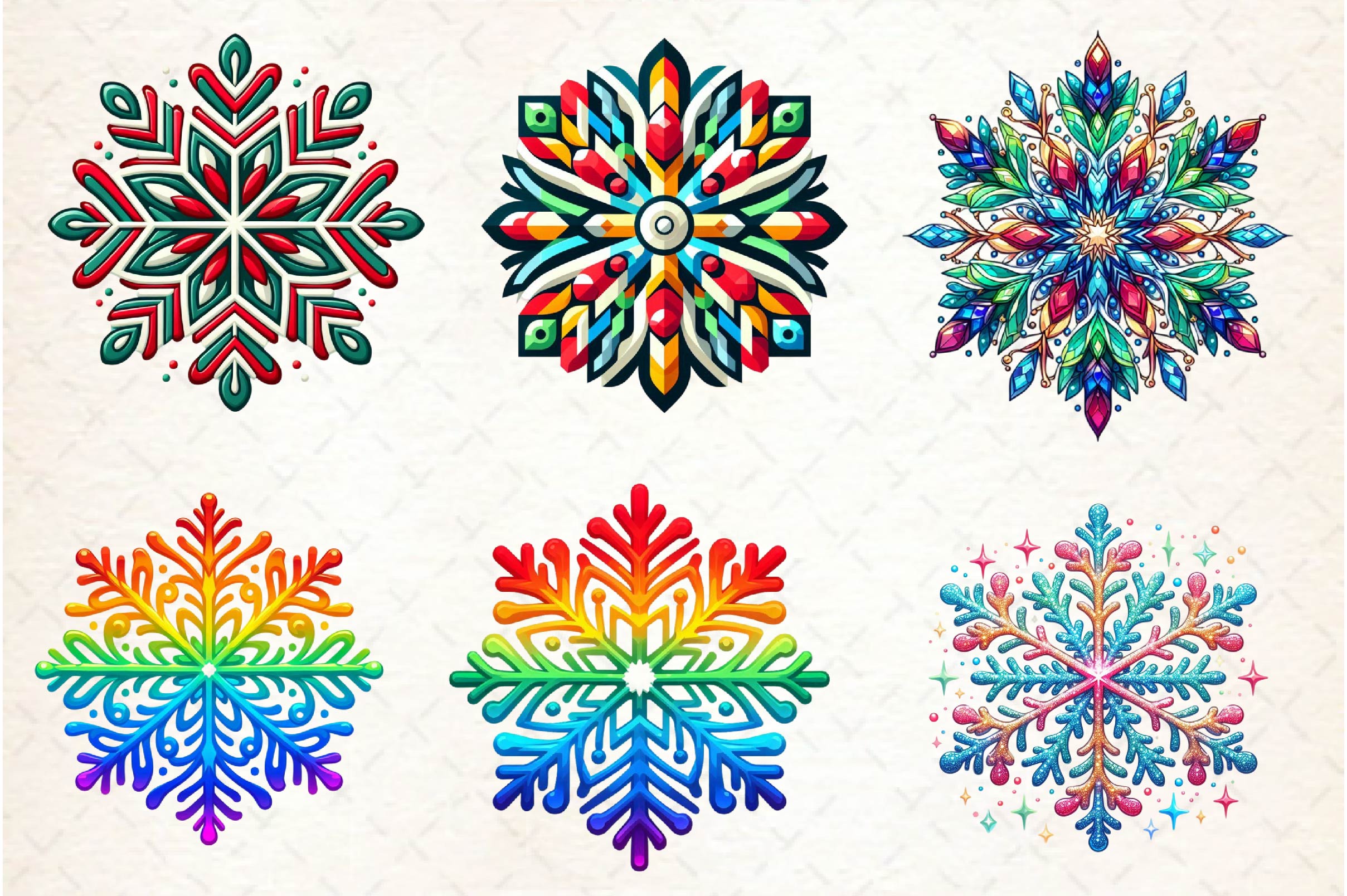 Christmas Snowflake Clipart Bundle