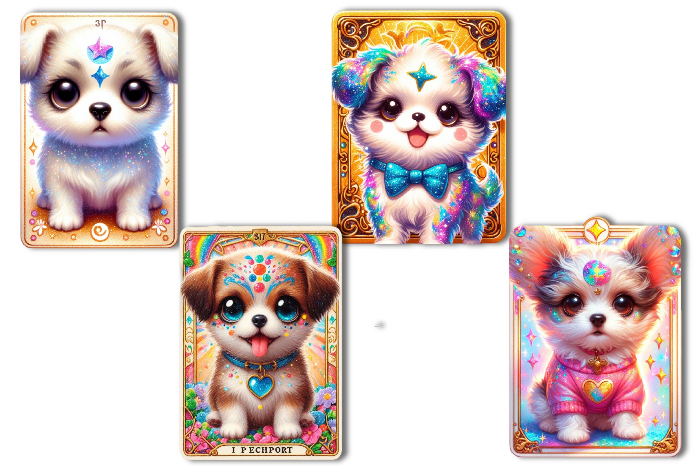 Funny Dog Tarot Card Clipart Bundle