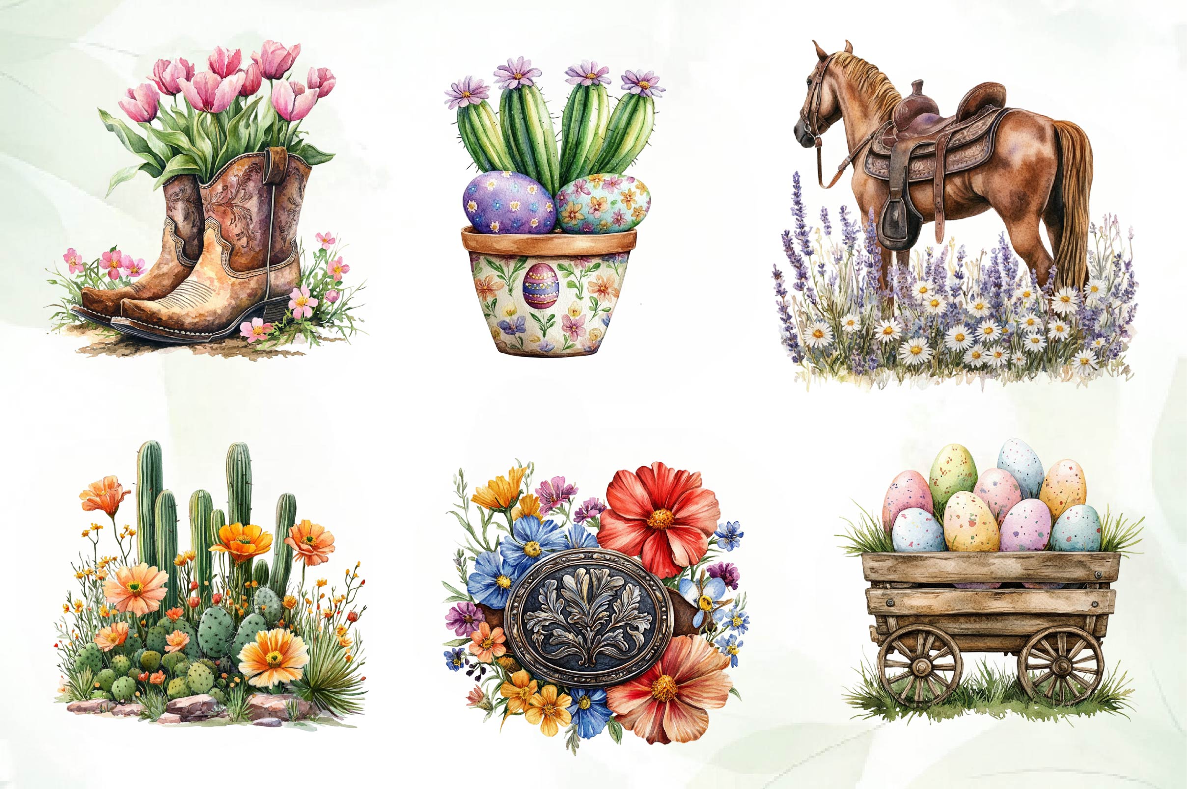 Western Spring Clipart Bundle
