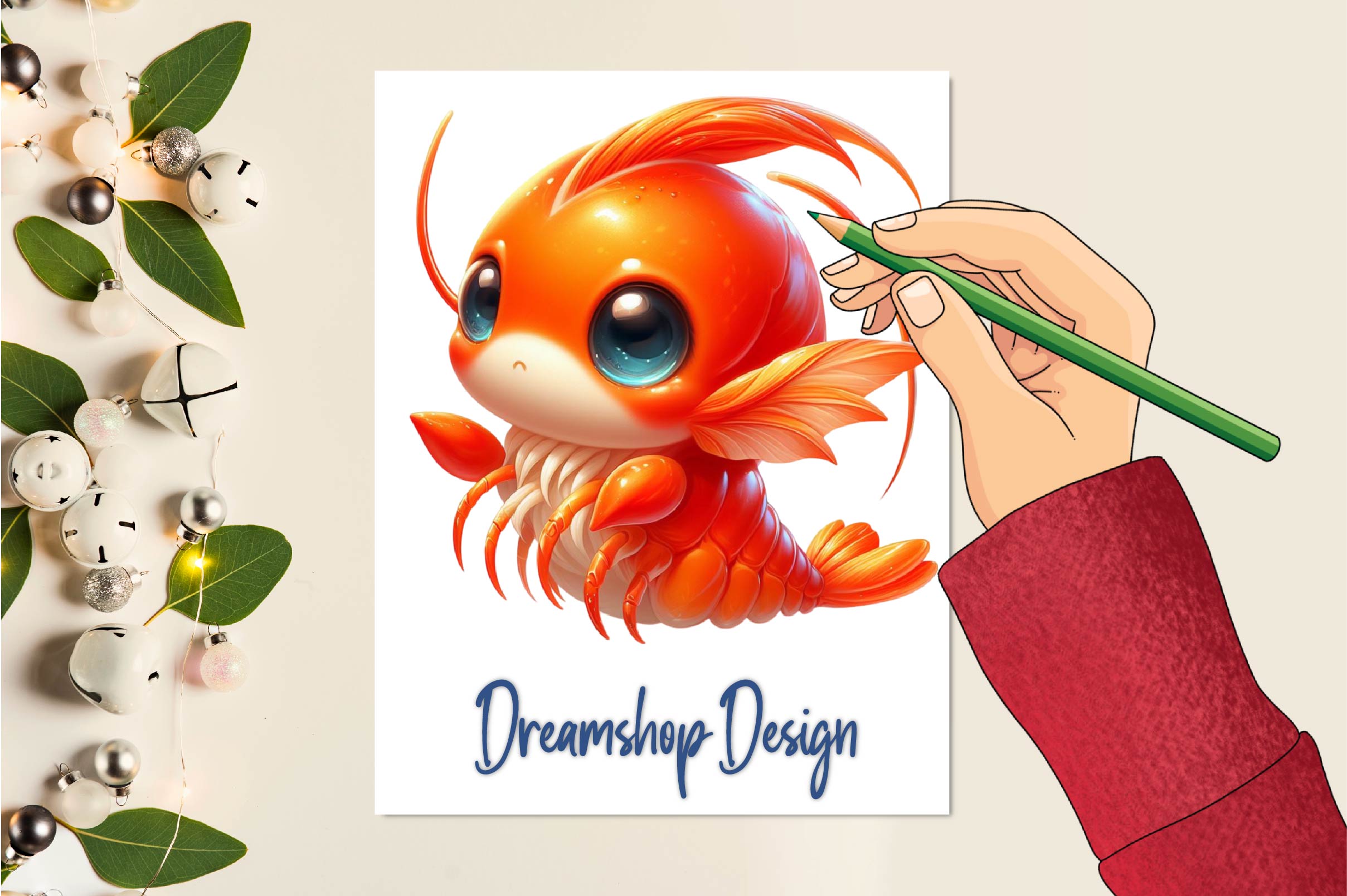Cute Shrimp Clipart Bundle