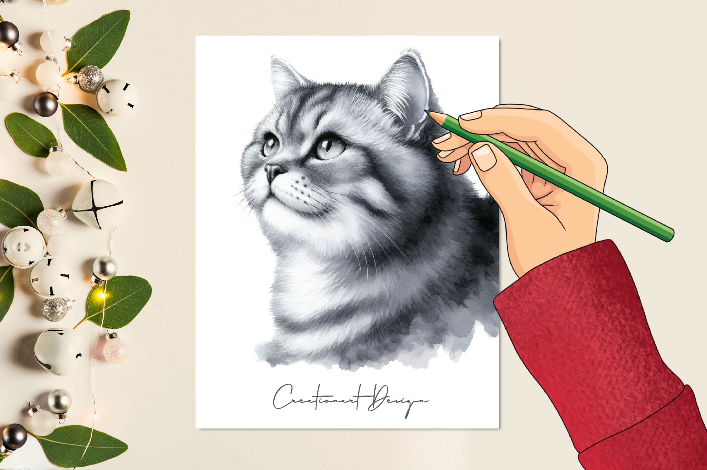 Gray Cats Clipart Bundle