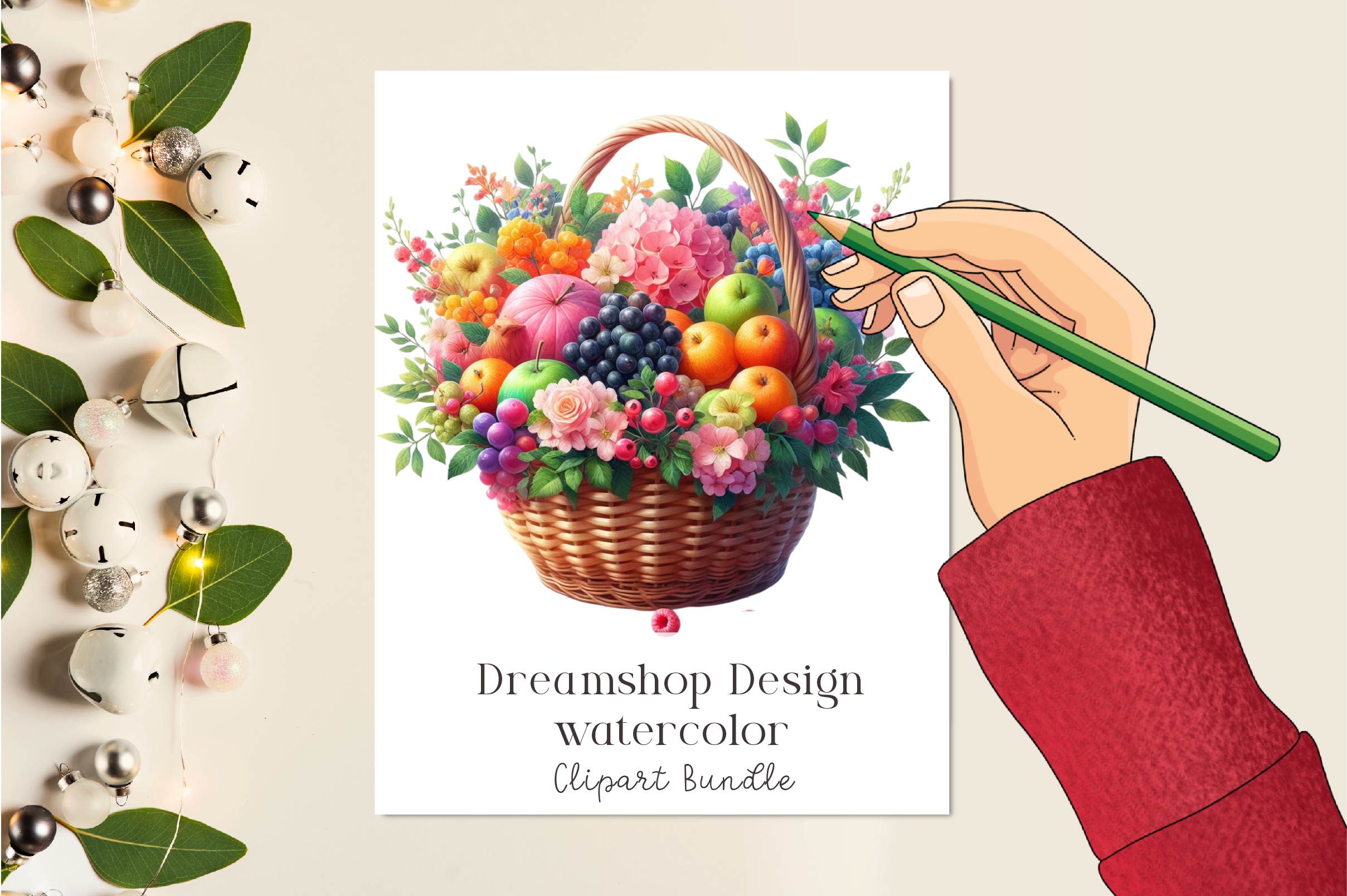 Summer Basket Clipart Bundle