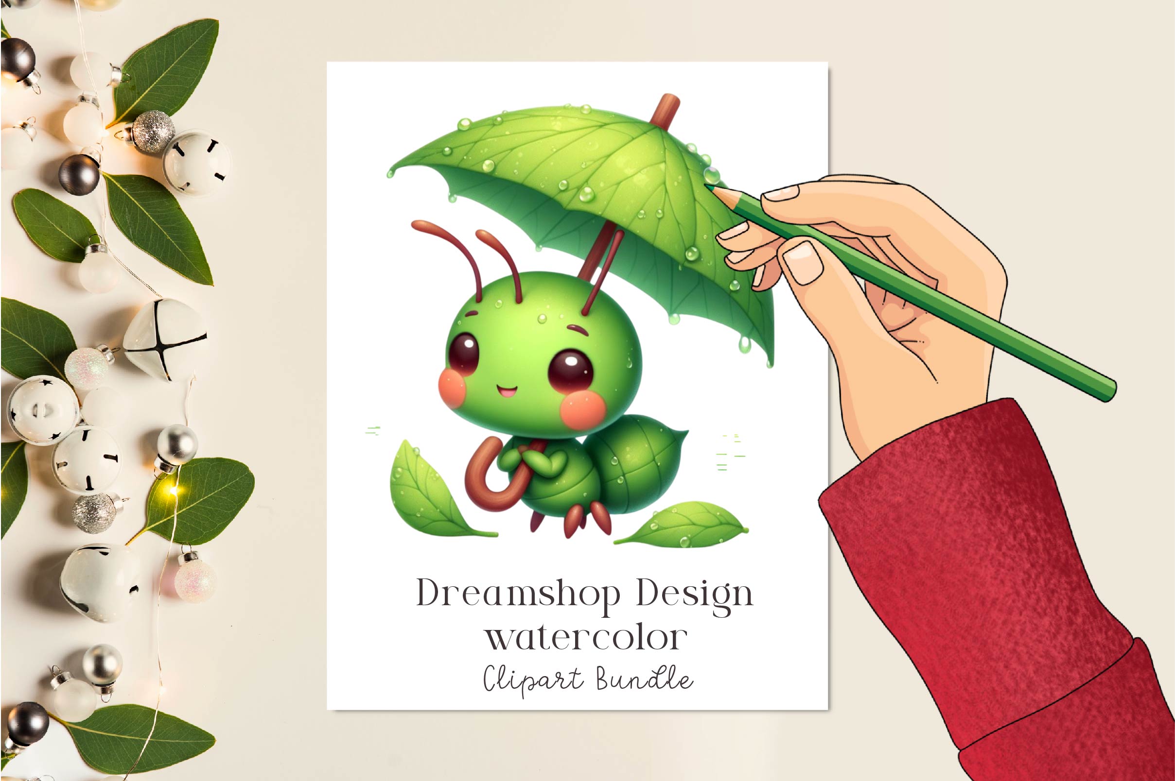 Happy Cute Ants Cartoon Clipart Bundle
