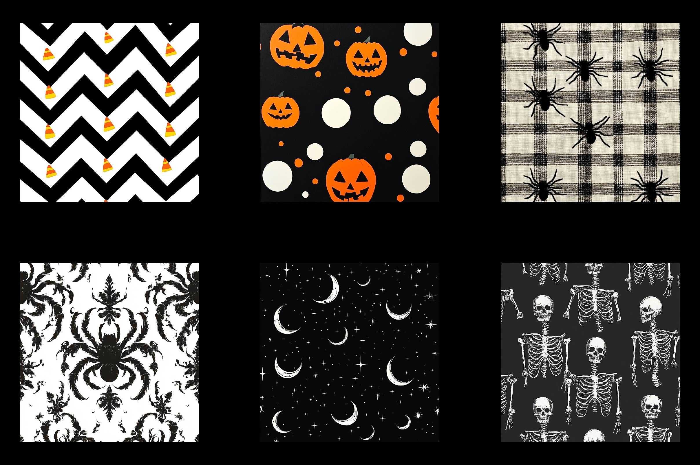 Black And White Halloween Digital Paper