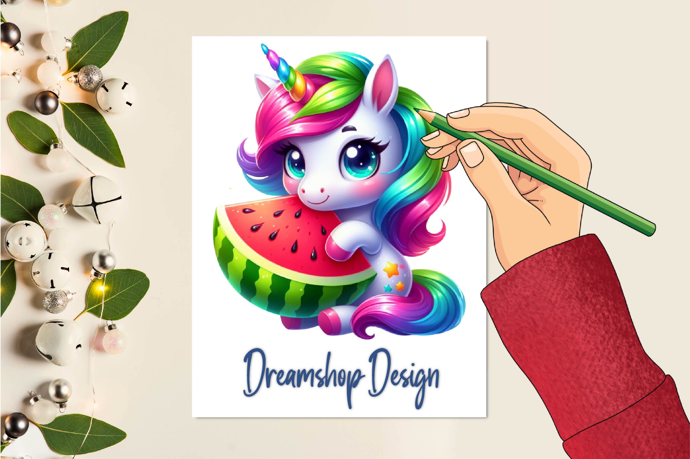 Funny Unicorn In Pool Party Clipart Bundle