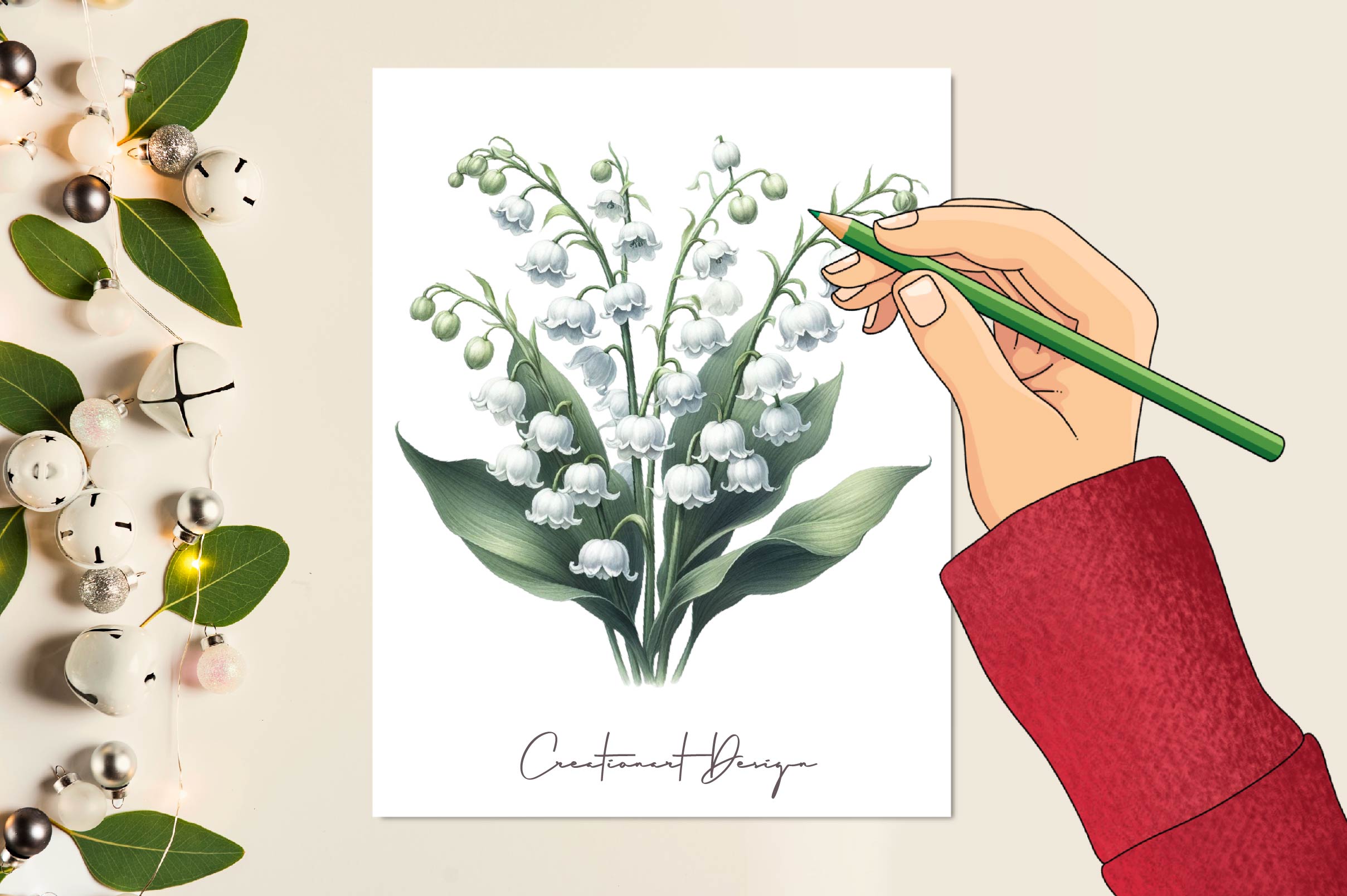 Lily Of The Valley Flowers Clipart Bundle