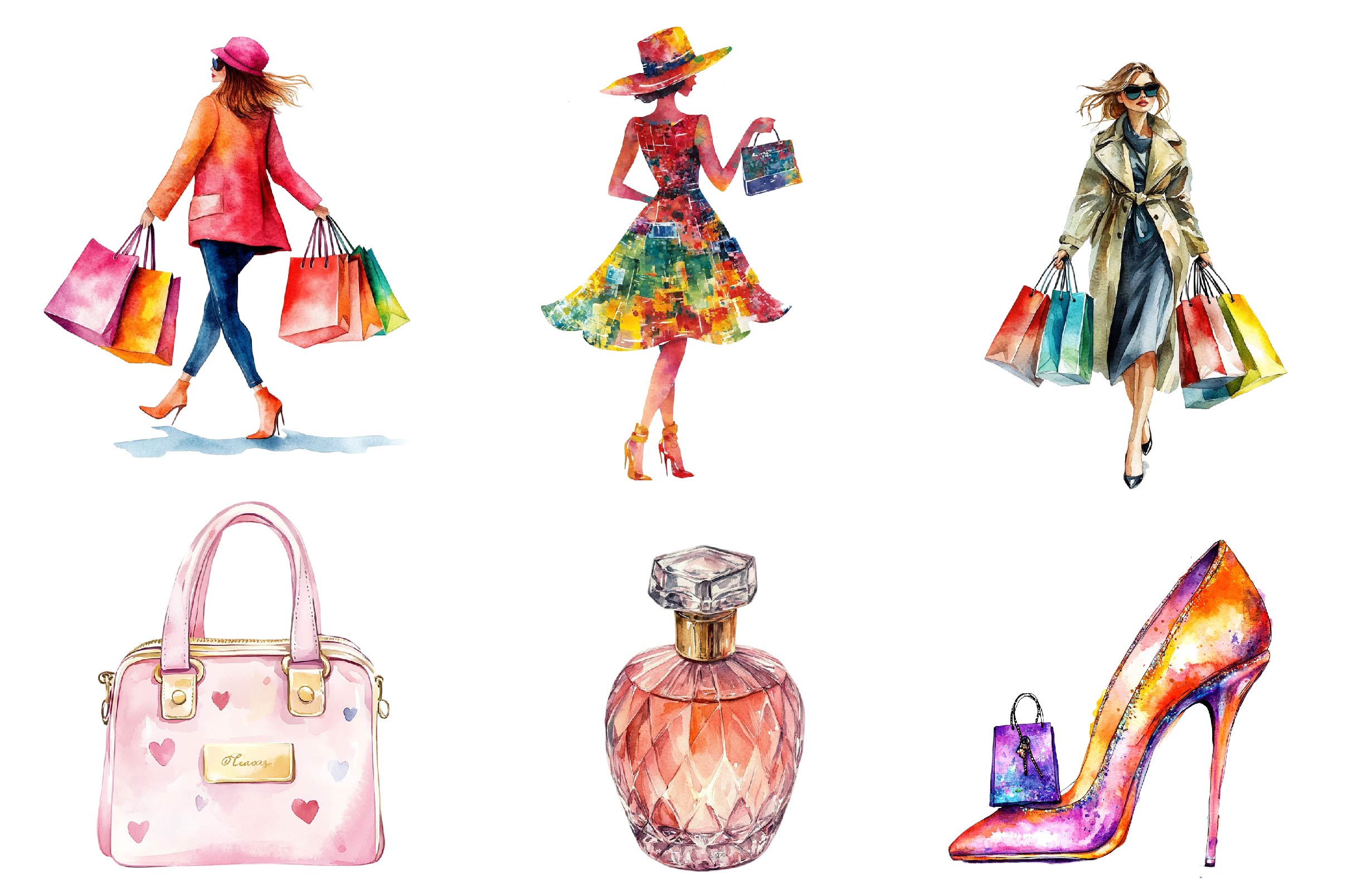 Shopping & Sales Fashion Clipart Bundle 1