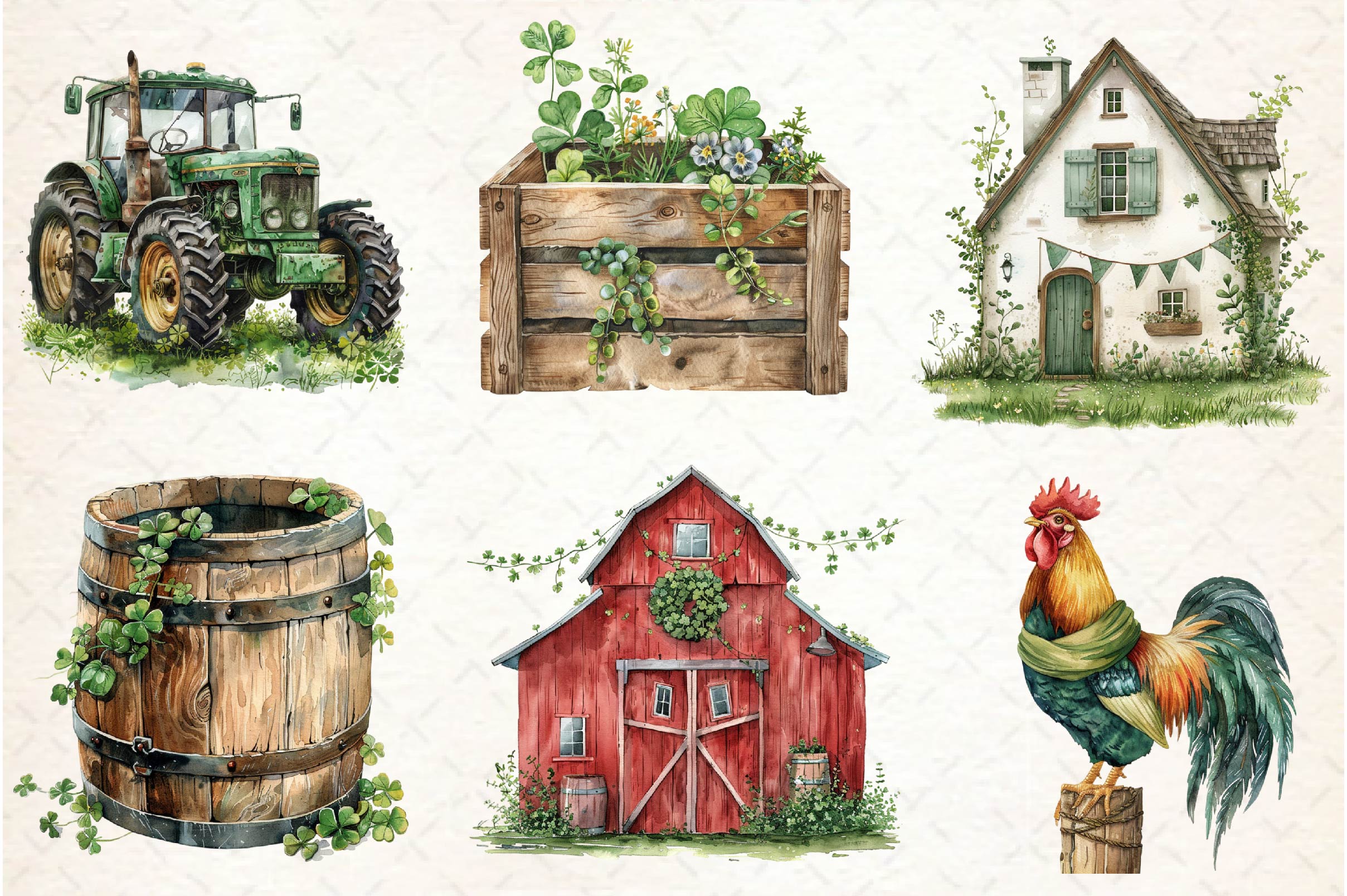 St Patrick's Day Farm Clipart Bundle