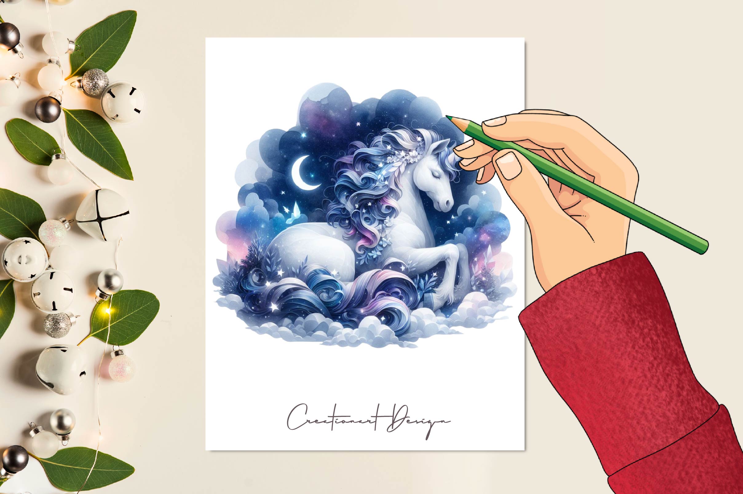 Night Unicorn Clipart Bundle 1