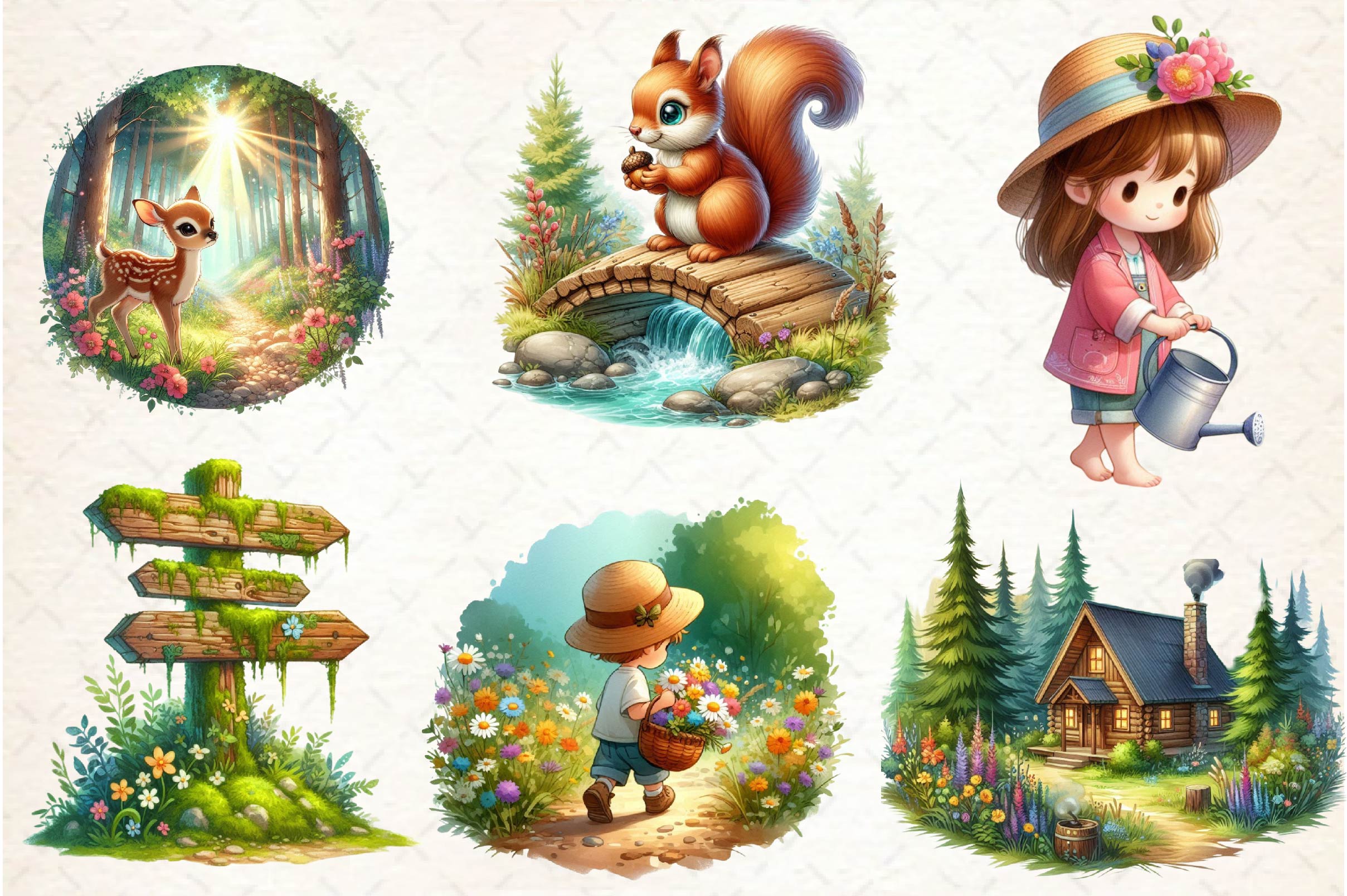 Summer Nature Walk Clipart Bundle 1