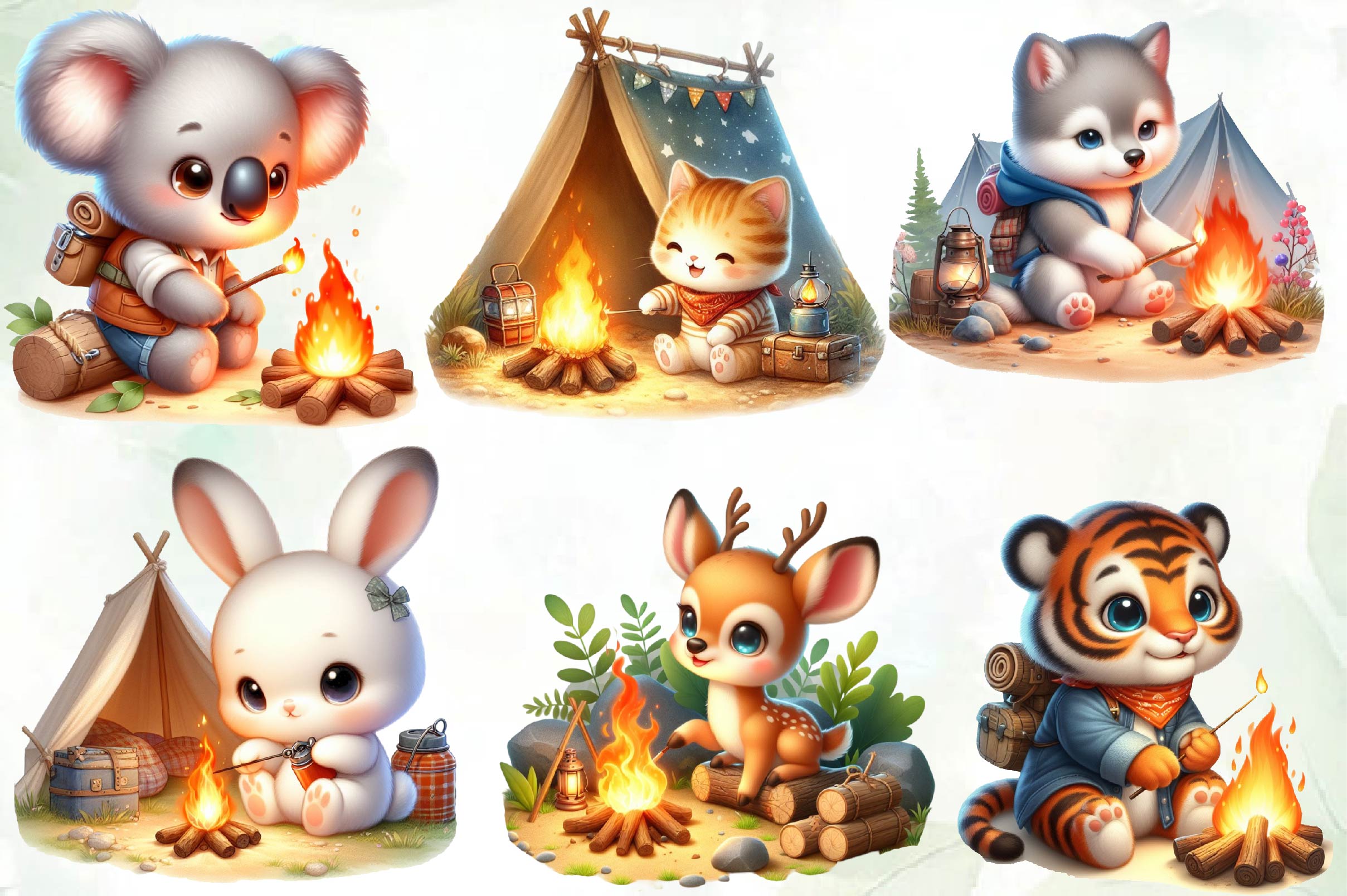 Camping Animals Clipart Bundle 1