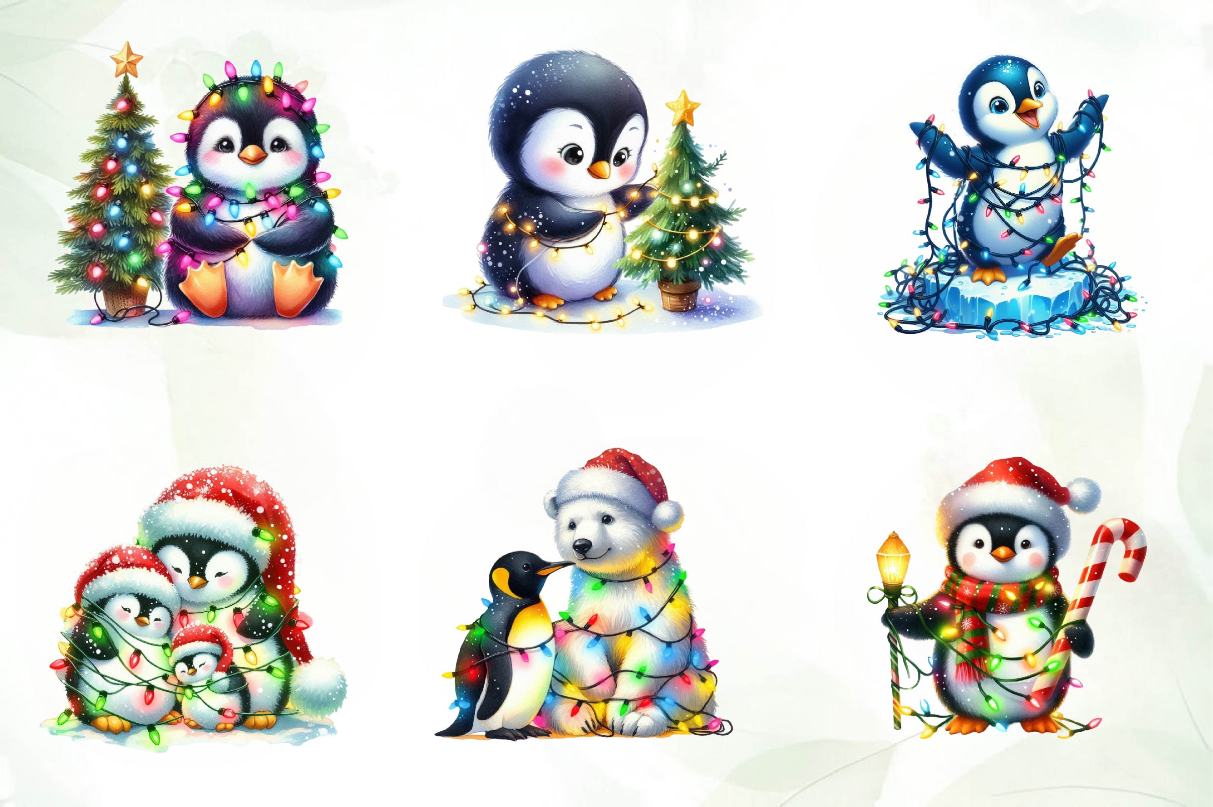 Christmas Penguin Funny Penguin Clipart Bundle