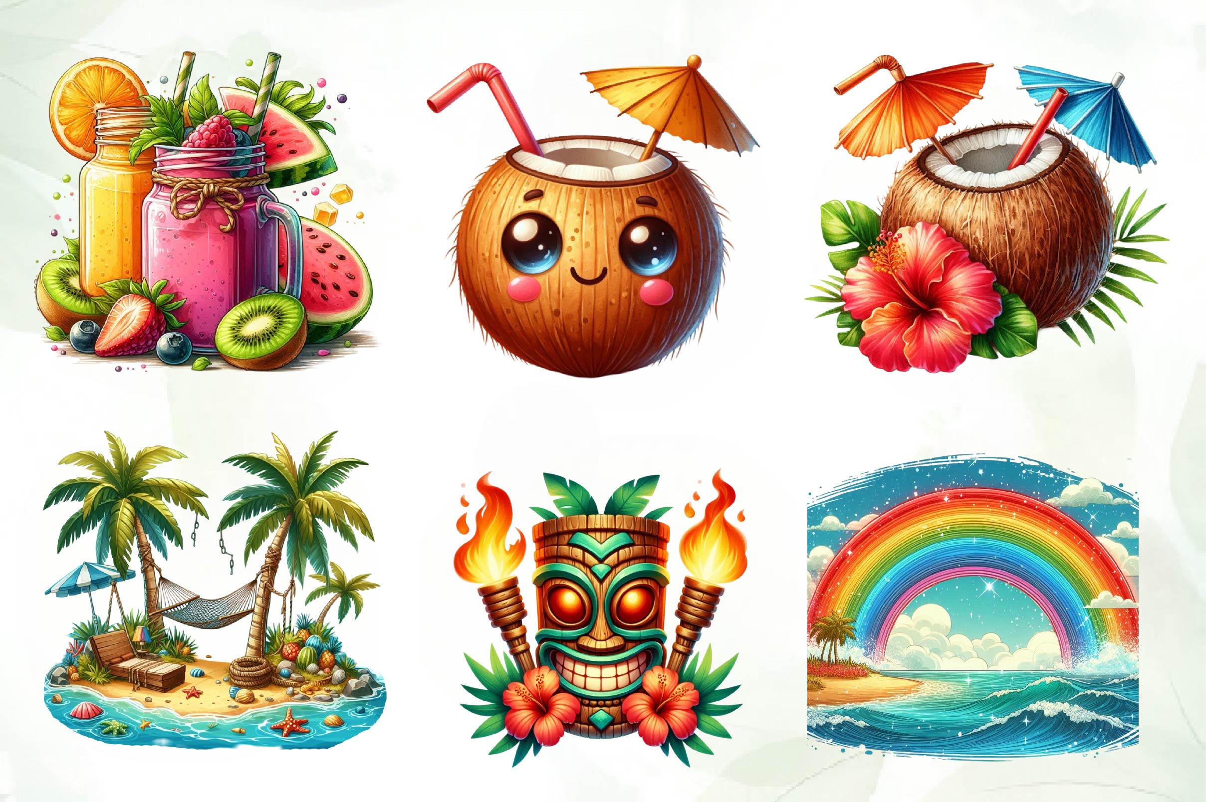 Hawaiian Summer Clipart Bundle