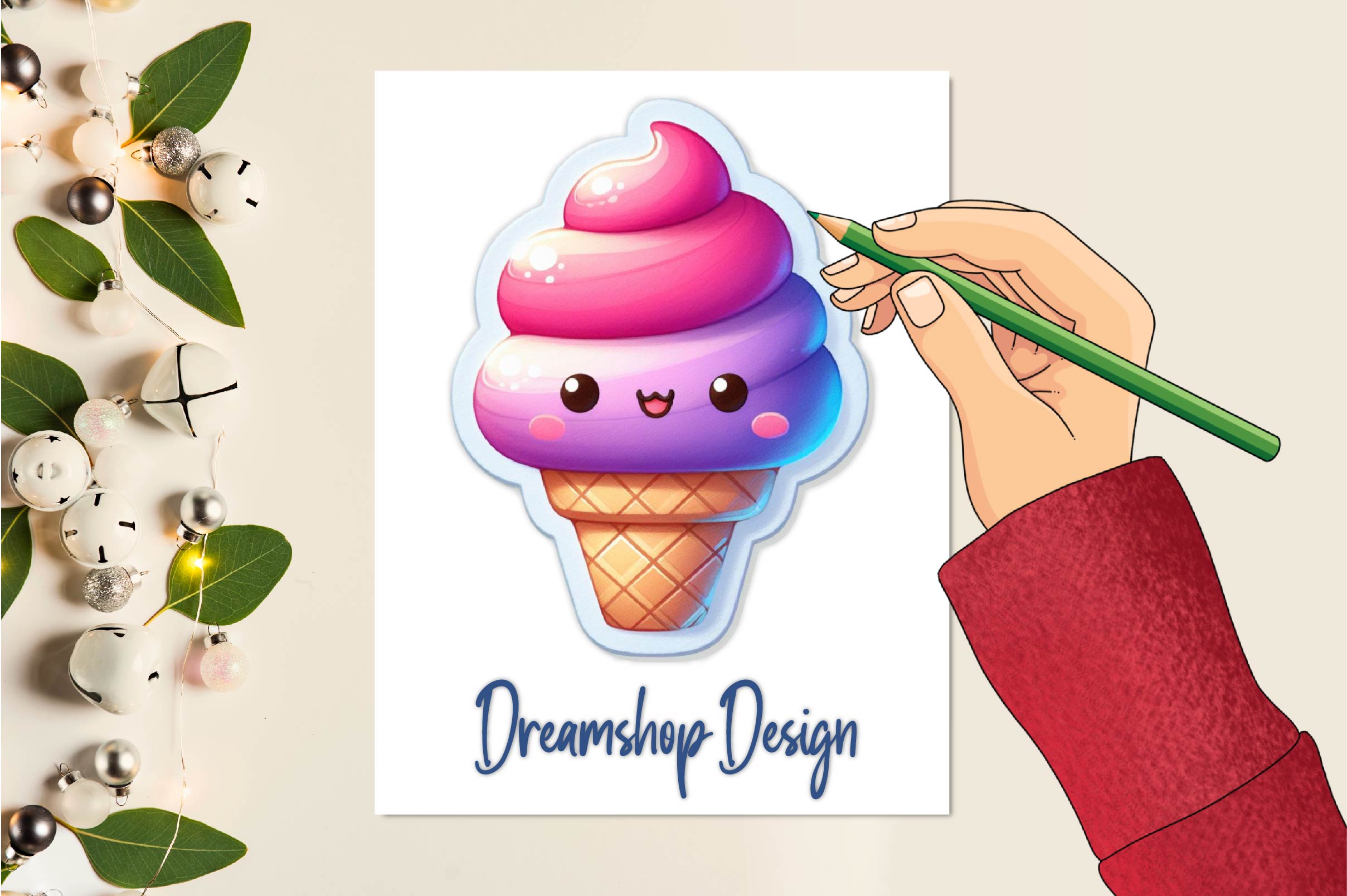 Cute Ice Cream Stickers