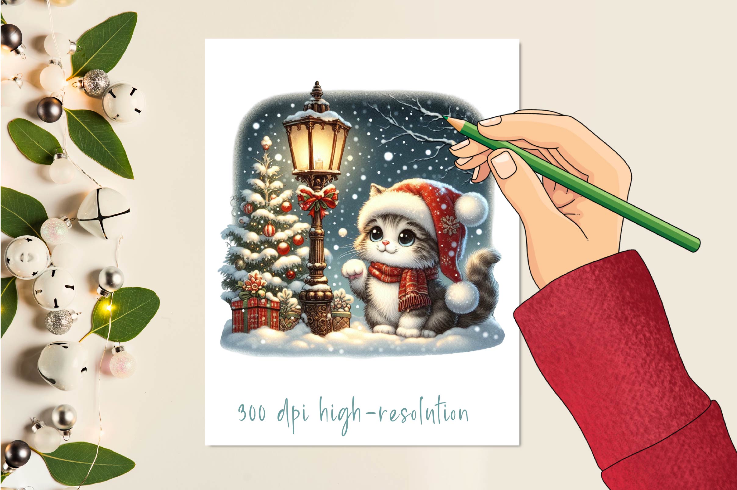 Christmas Cat Clipart Bundle 2