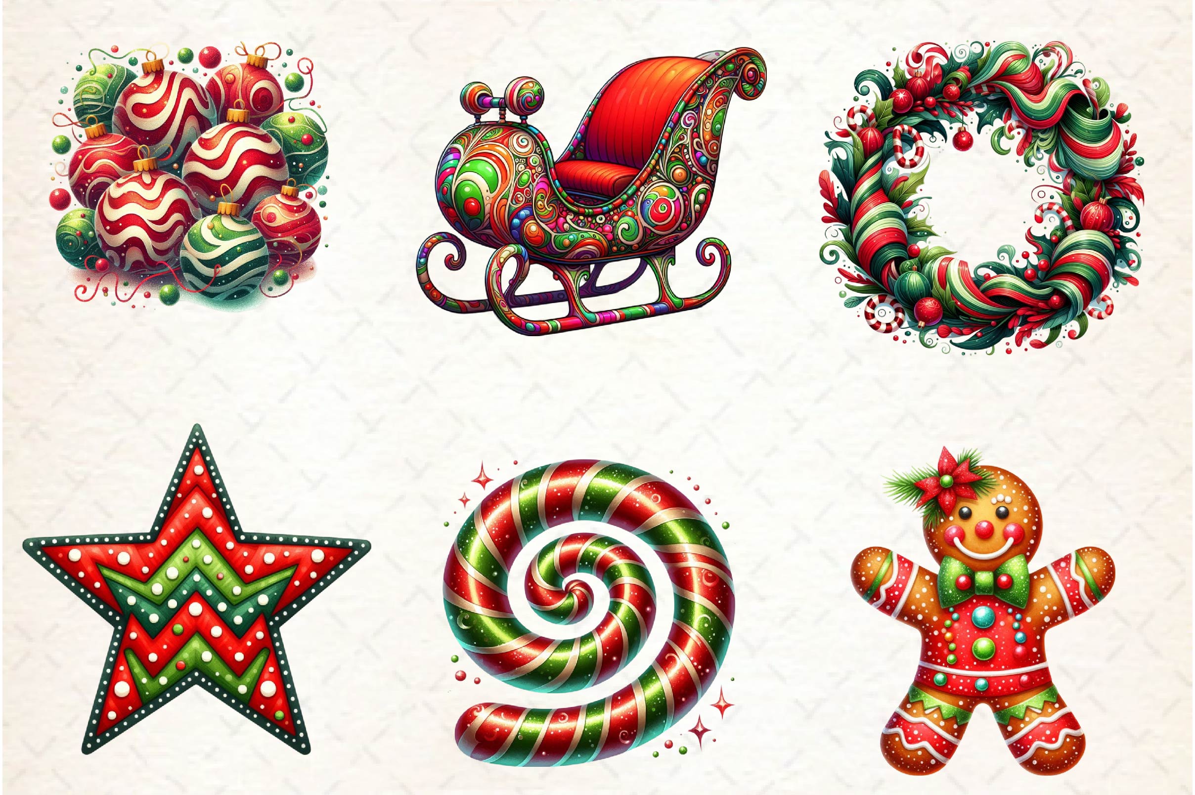 Funky Christmas Clipart Bundle 1