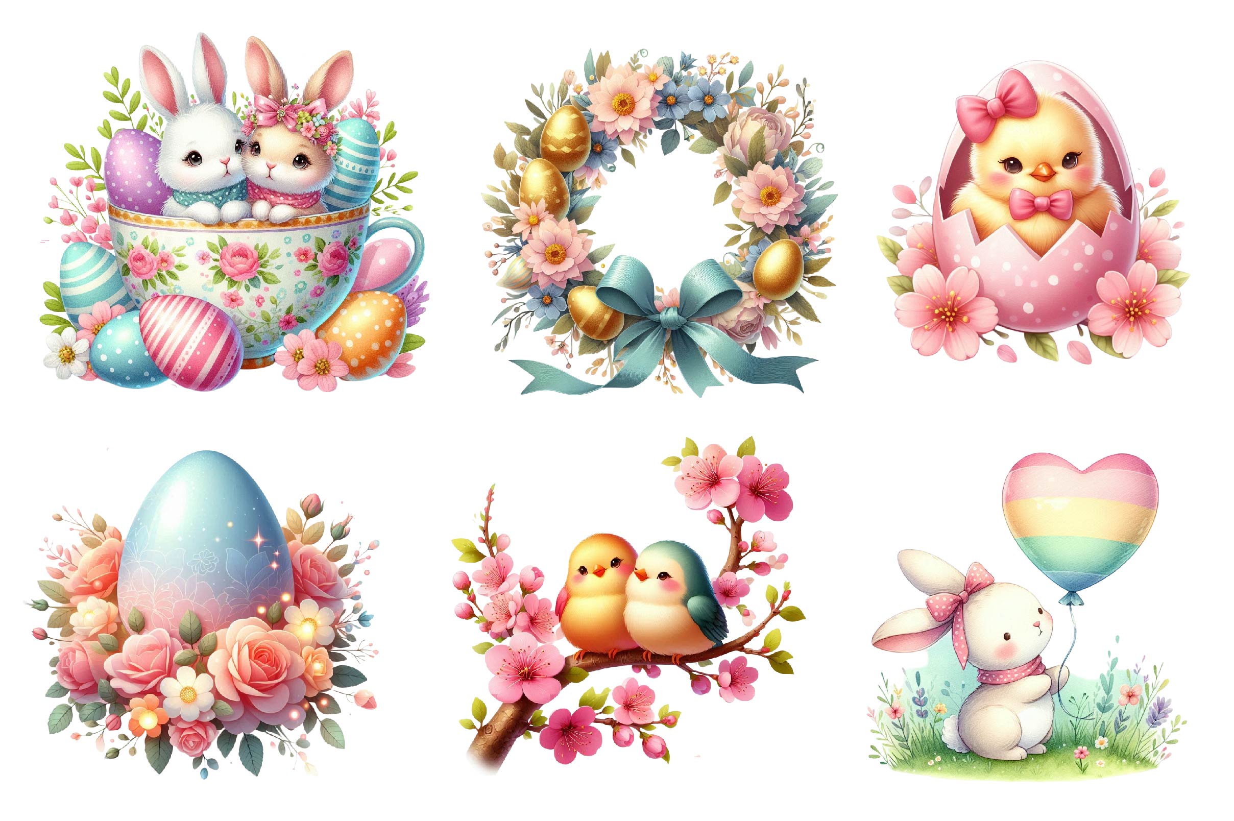 Romantic Easter Clipart Bundle