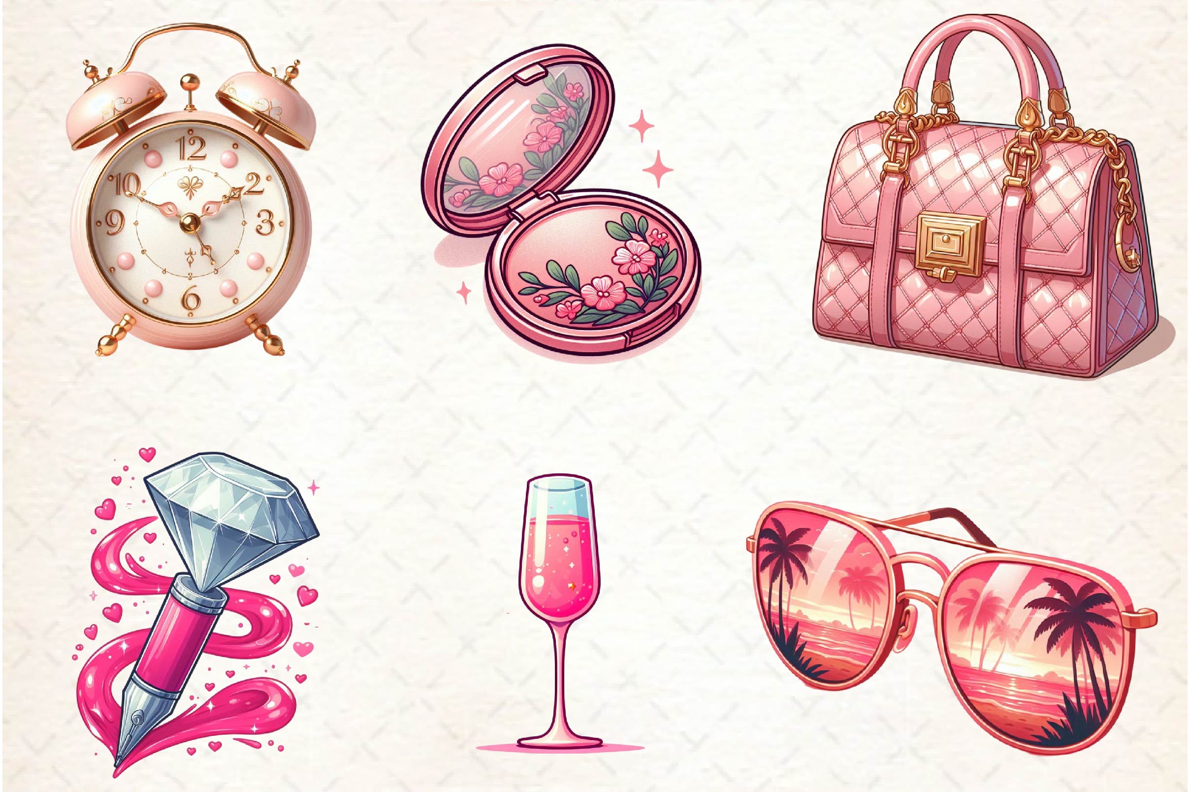 Glam & Pink Planner Clipart Bundle