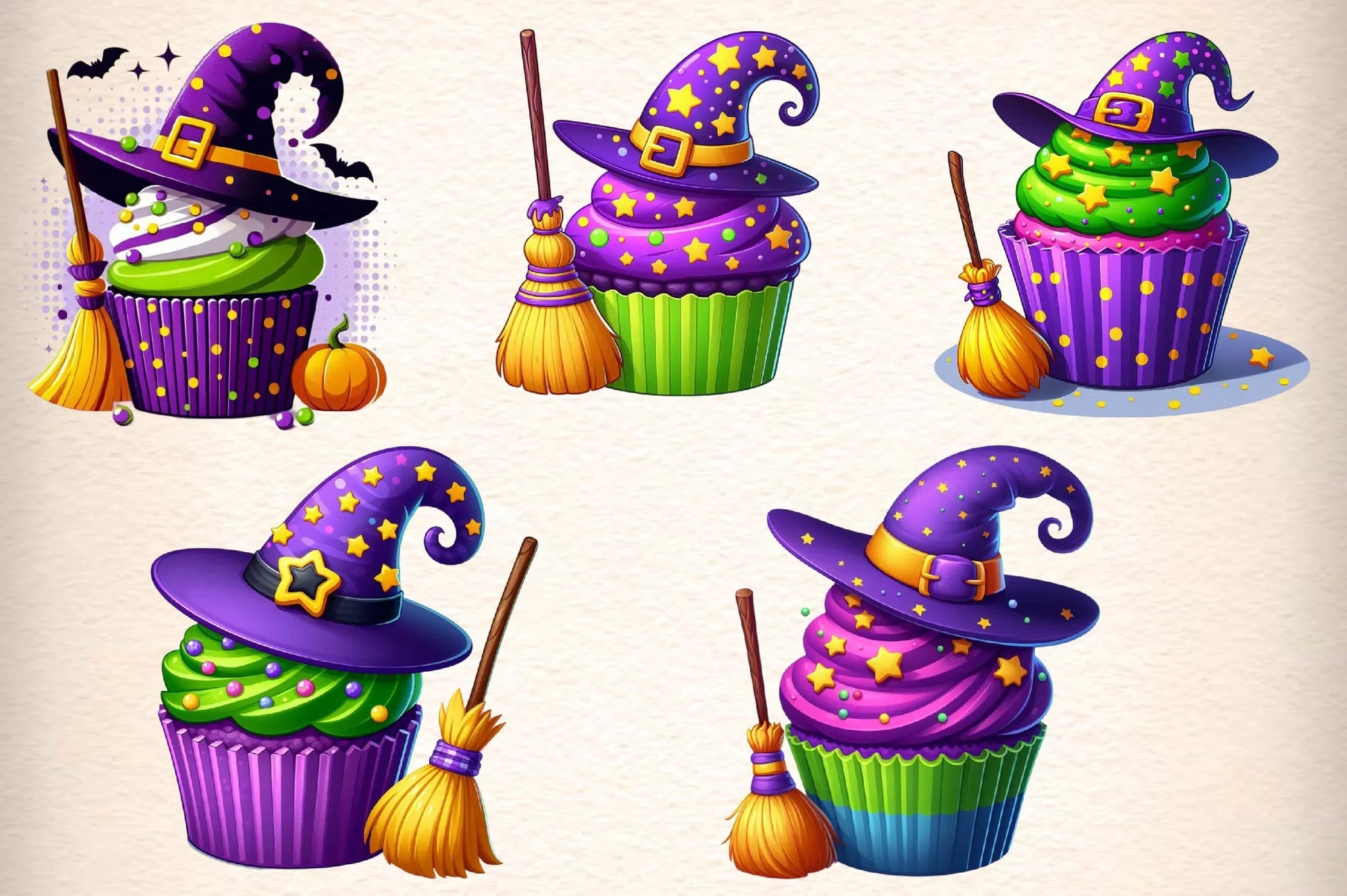 Halloween Cupcake Clipart Bundle - CraftNest - Digital Crafting and Art