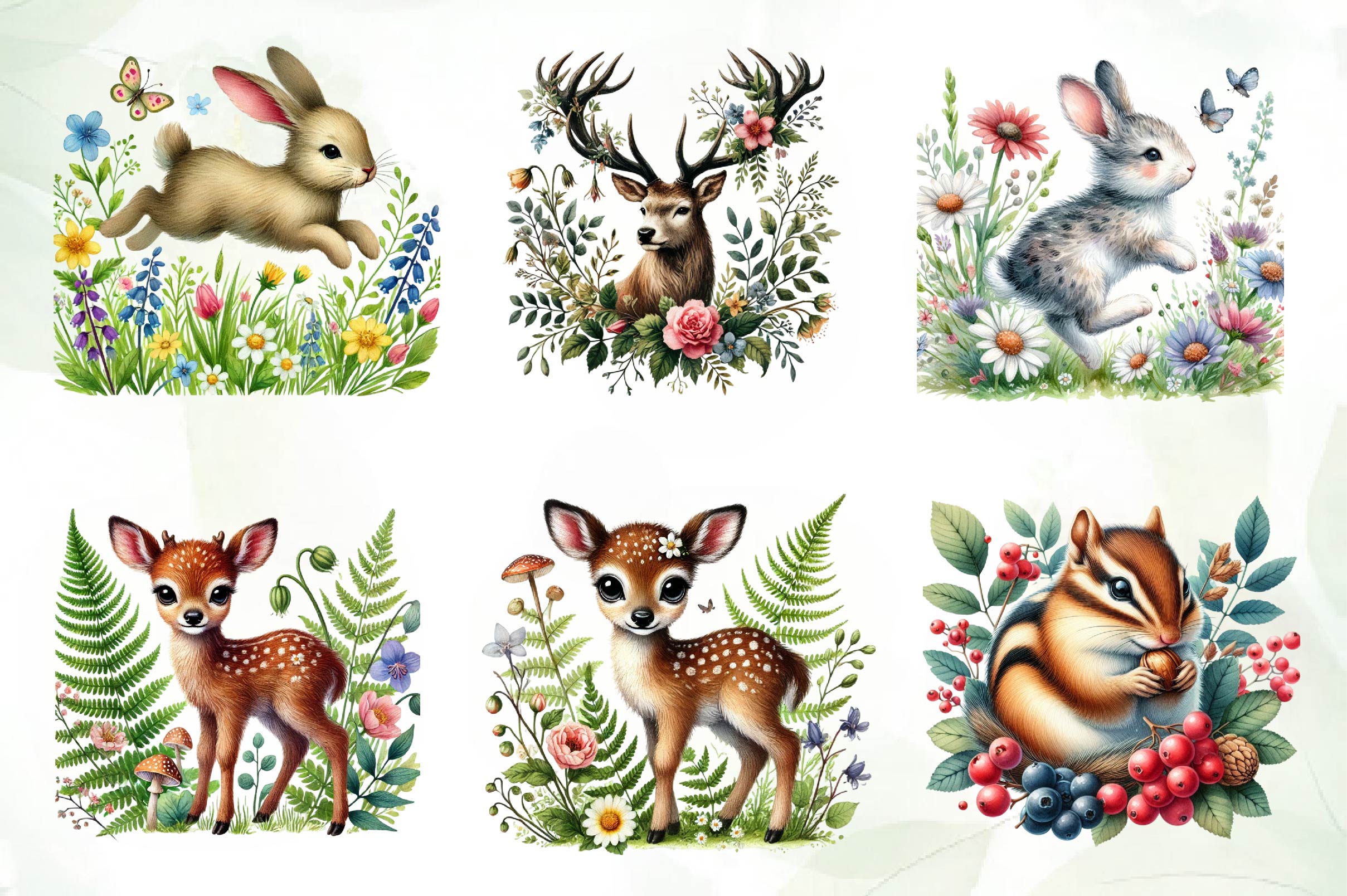 Woodland Animals Clipart Bundle
