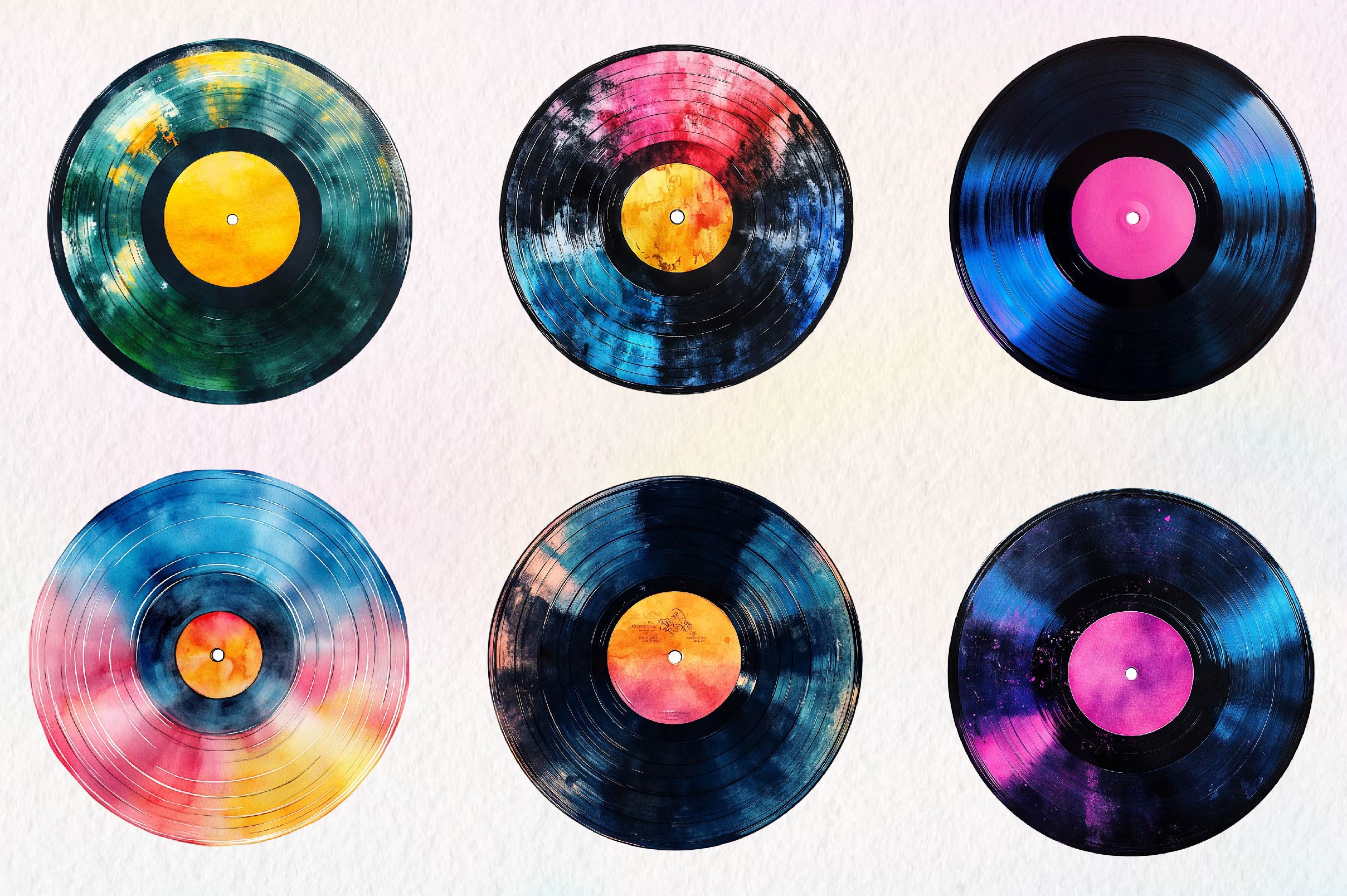 Vintage Vinyl Record Clipart Bundle