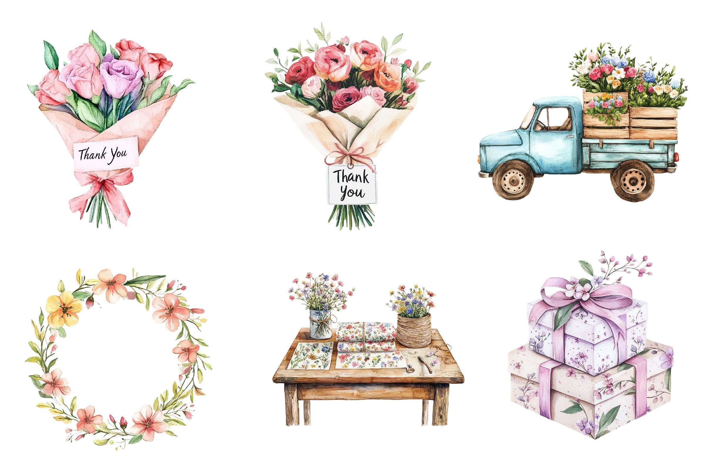 Spring Florist Shop Clipart Bundle