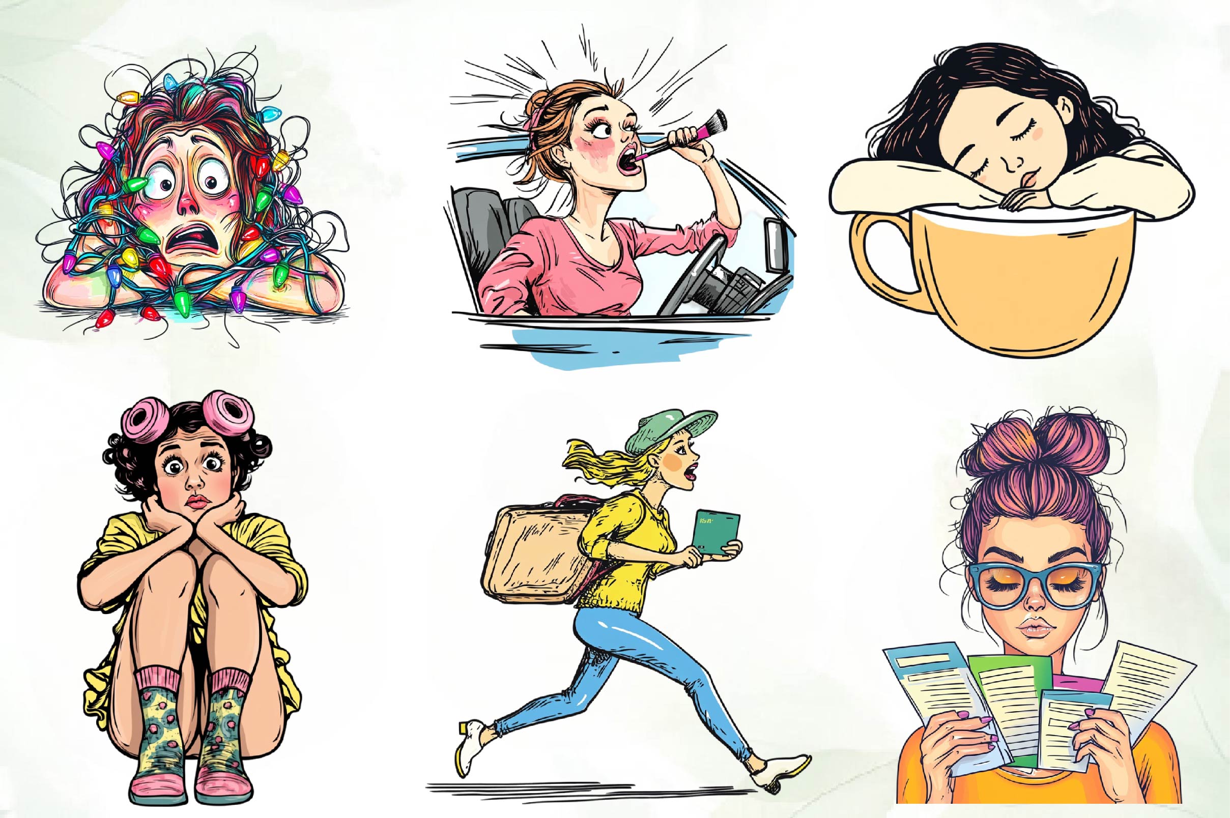 Funny Woman Clipart Bundle