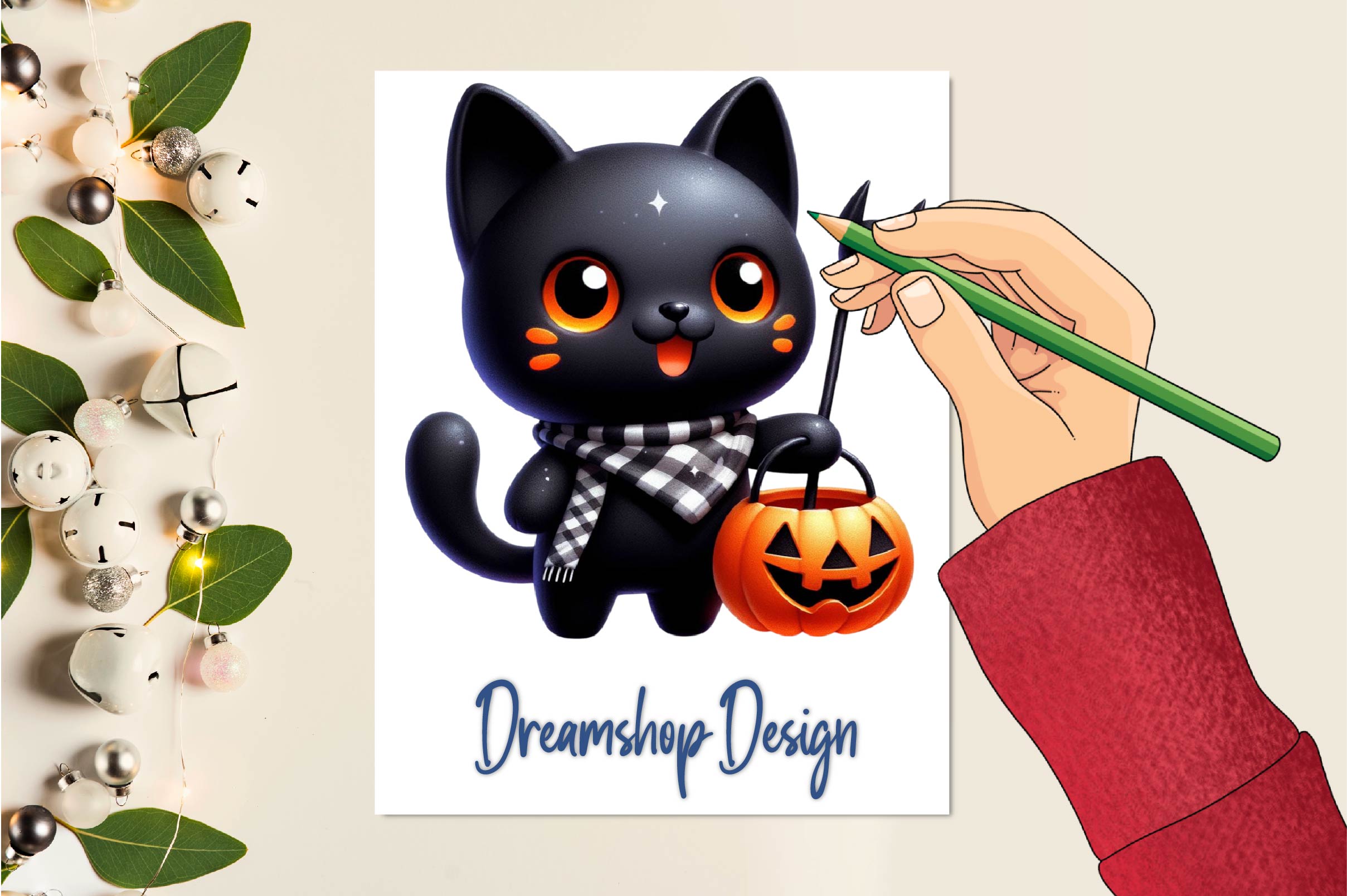 Funny Halloween Scary Cat Clipart Bundle