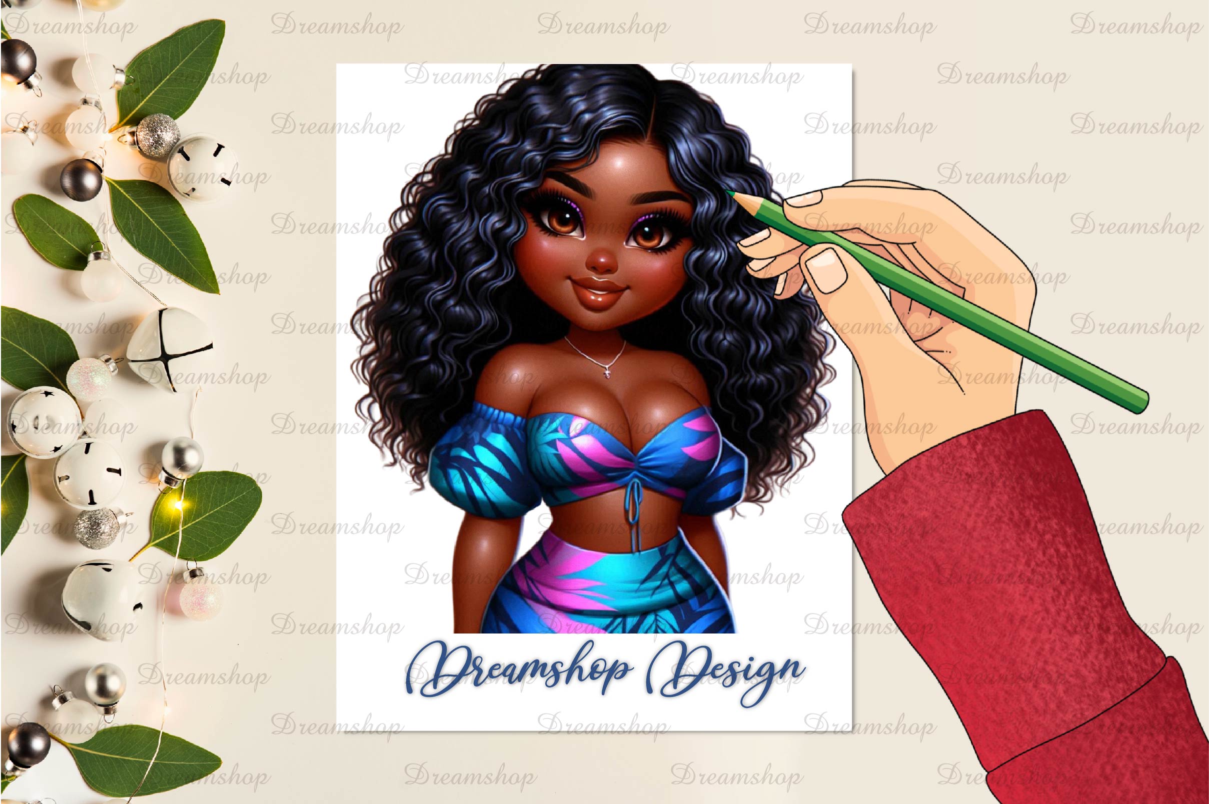 American Black Woman Clipart Bundle