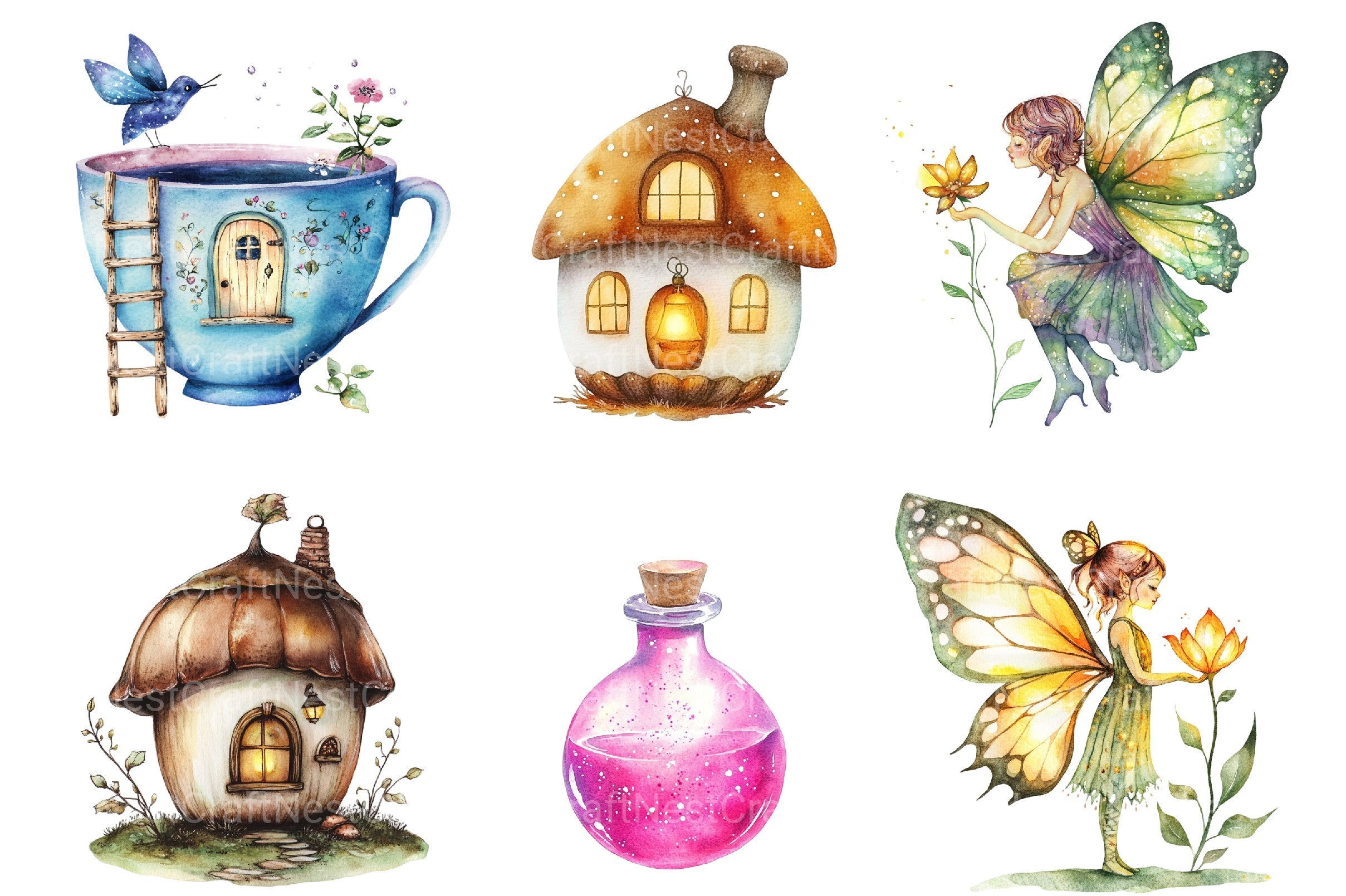 Fairy Garden Clipart Bundle