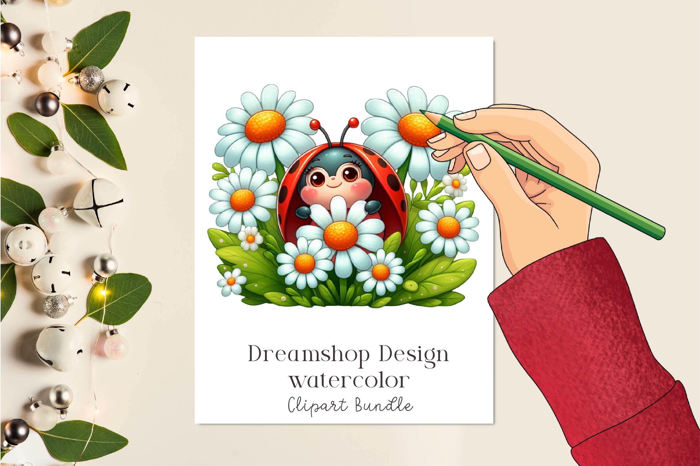 Spring Ladybug Clipart Bundle