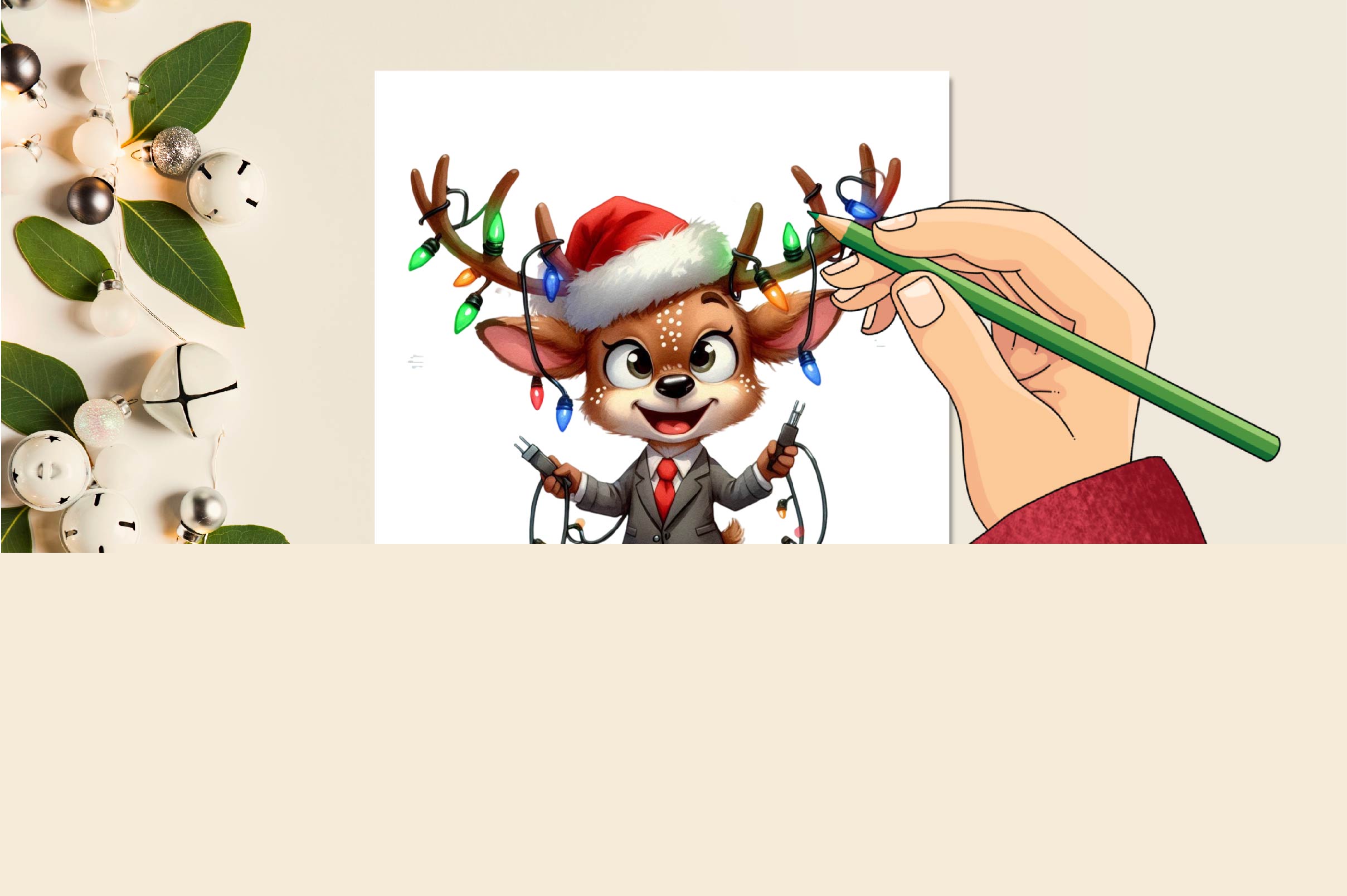 Christmas Deer Clipart Bundle 1
