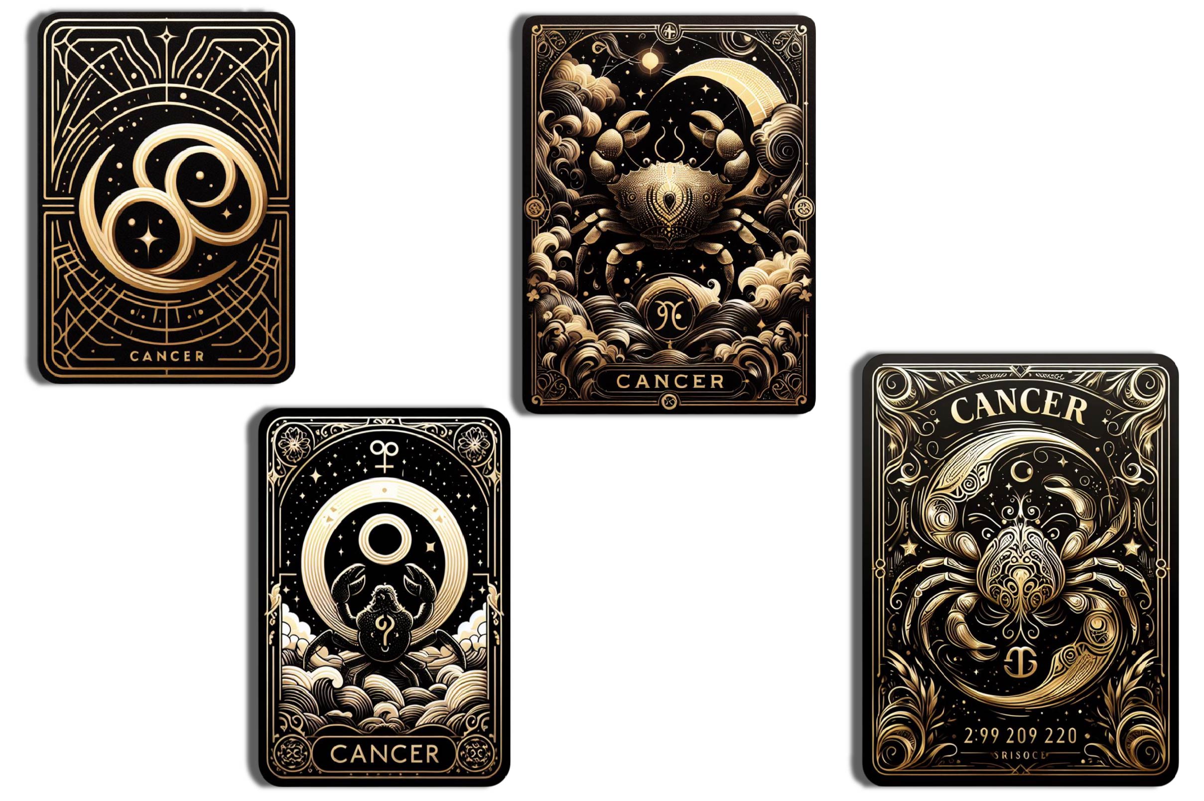 Cancer Zodiac Card Tarot Clipart Bundle