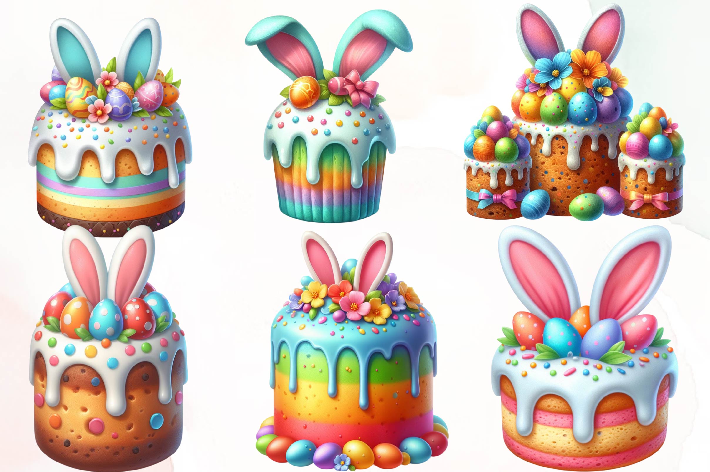 Easter Easter Cake Clipart Bundle