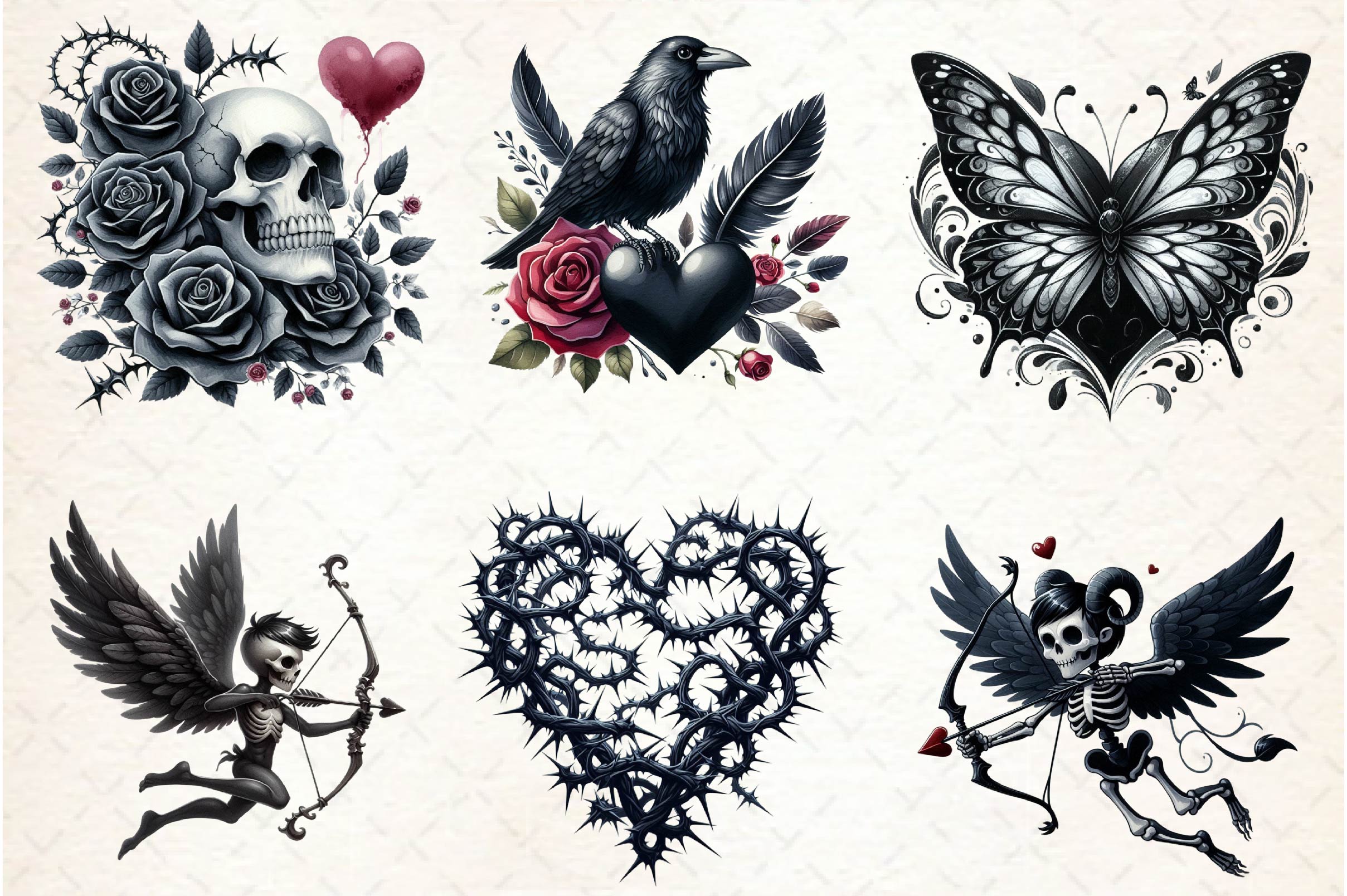 Gothic Valentine's Day Clipart Bundle 2