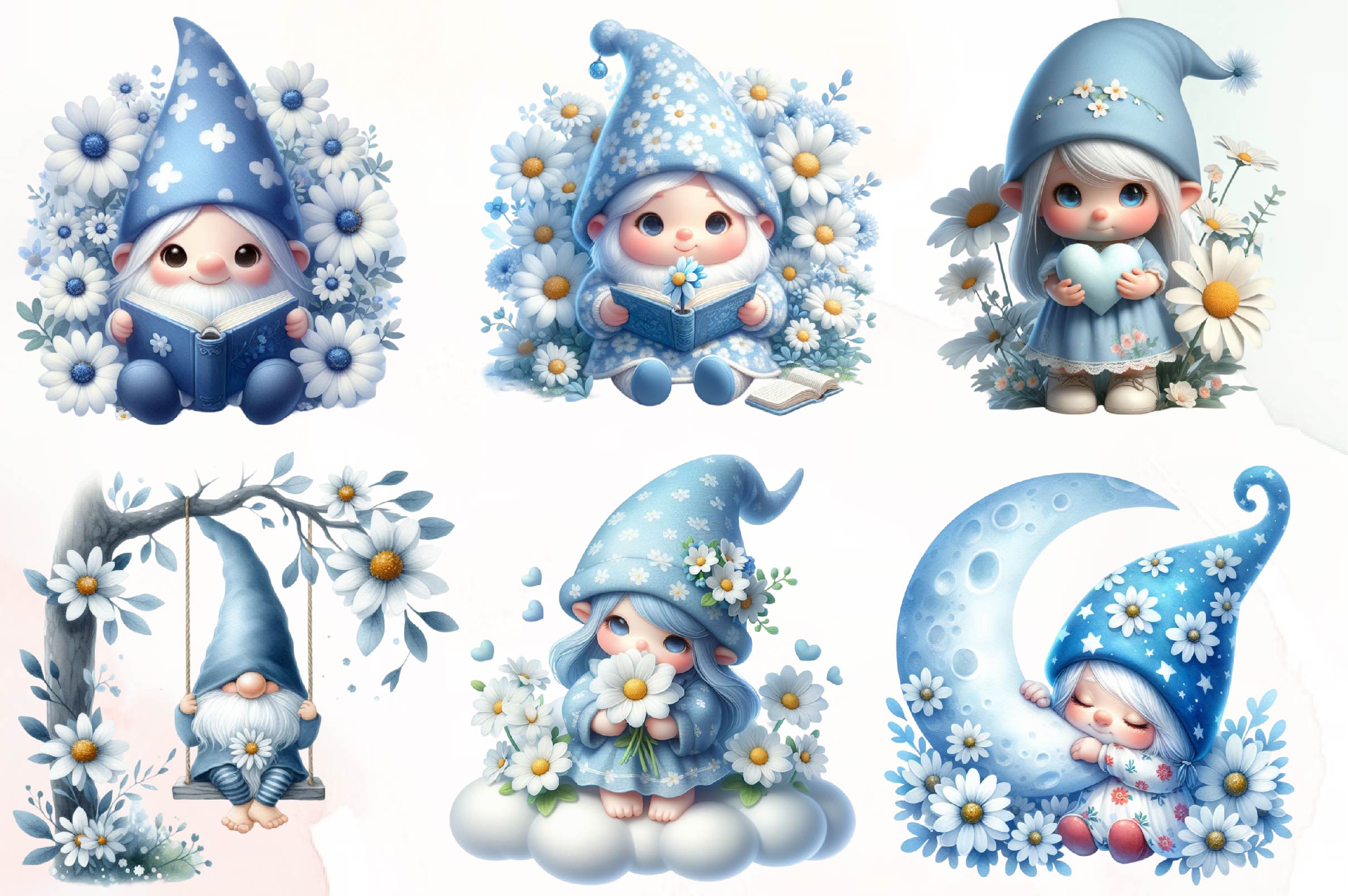 Spring Gnome Clipart Bundle