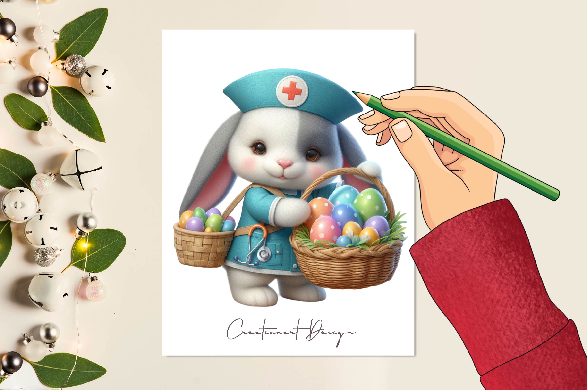 Bunny Nurse Easter Clipart Bundle