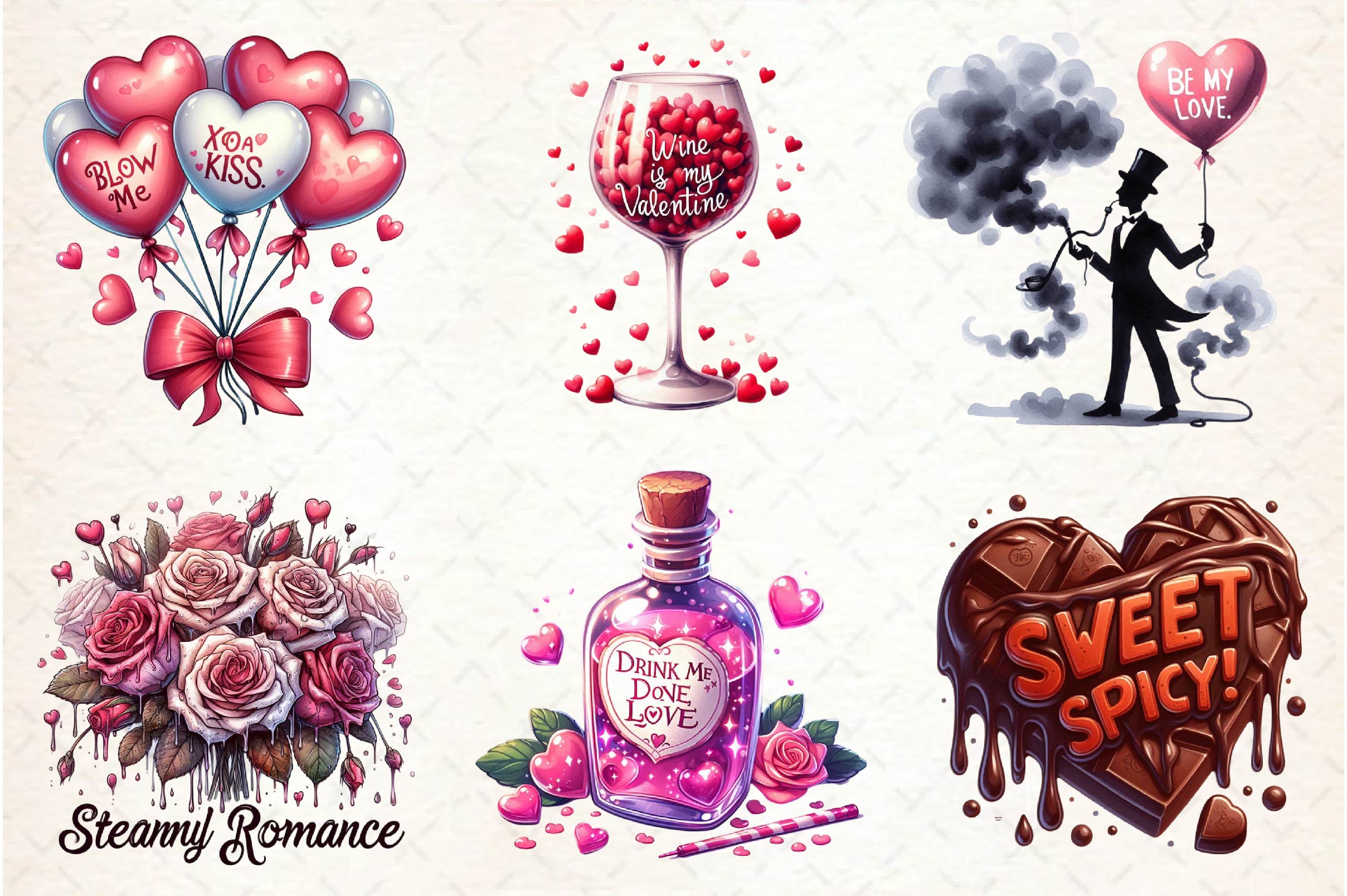 Funny Sexy Valentine Clipart Bundle