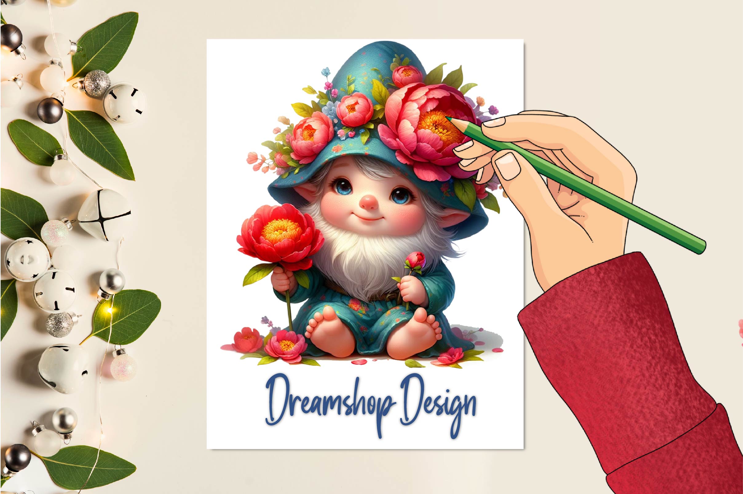 Floral Gnomes Clipart Bundle