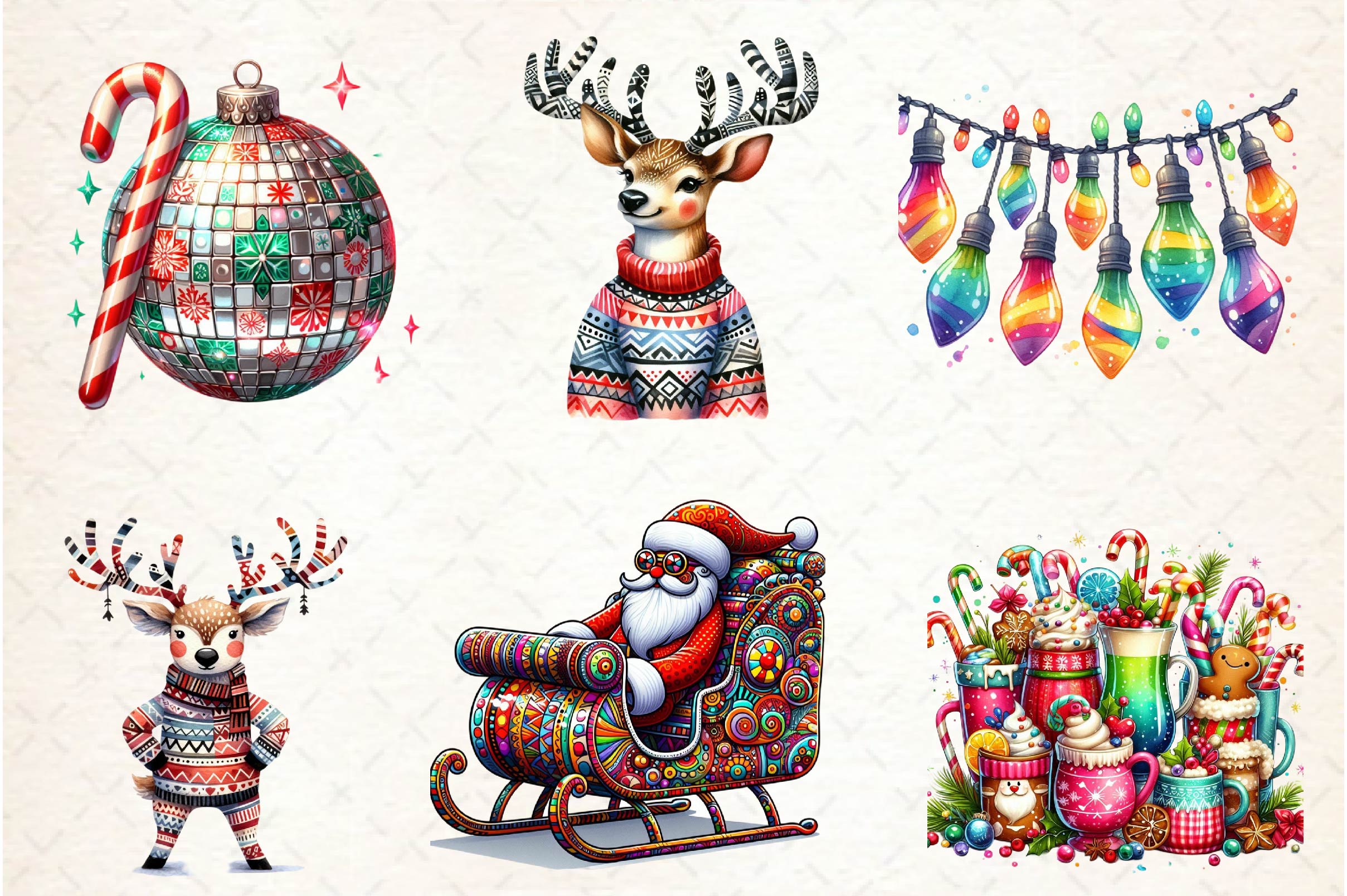 Funky Christmas Clipart Bundle