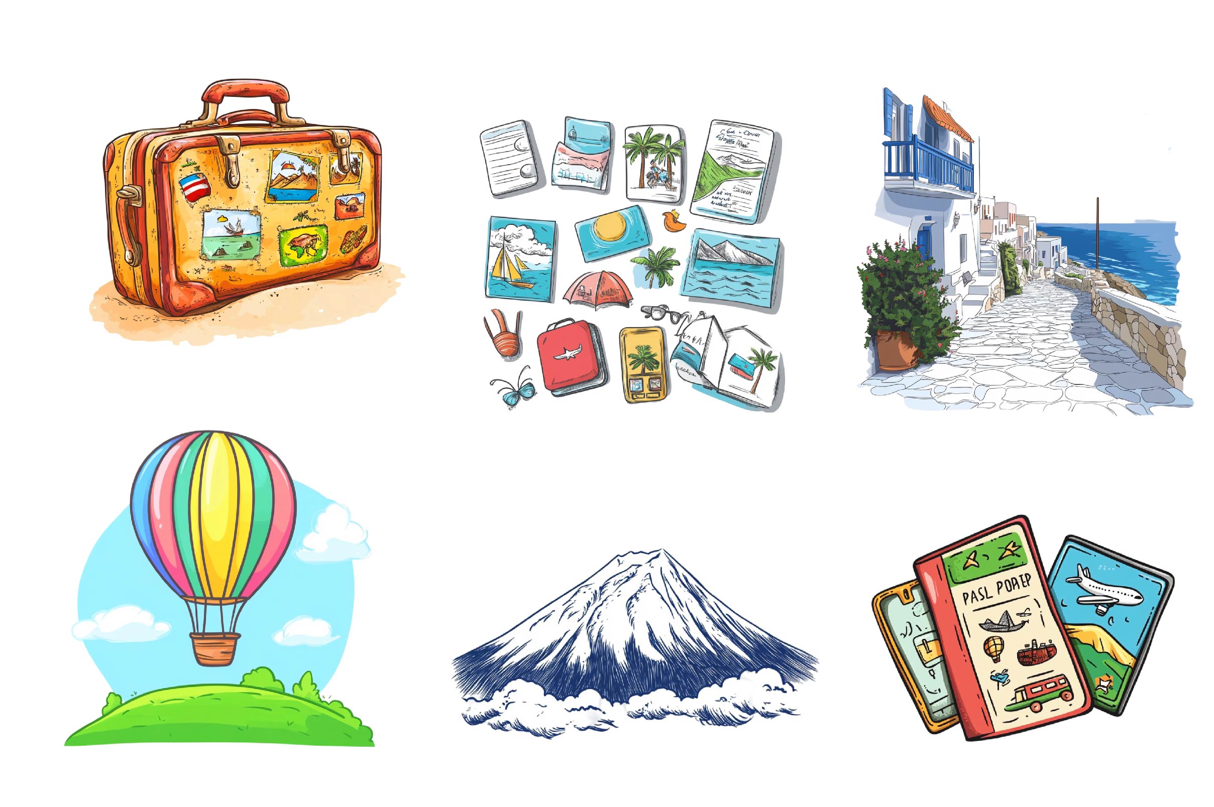 Summer Travel & Landmarks Clipart Bundle